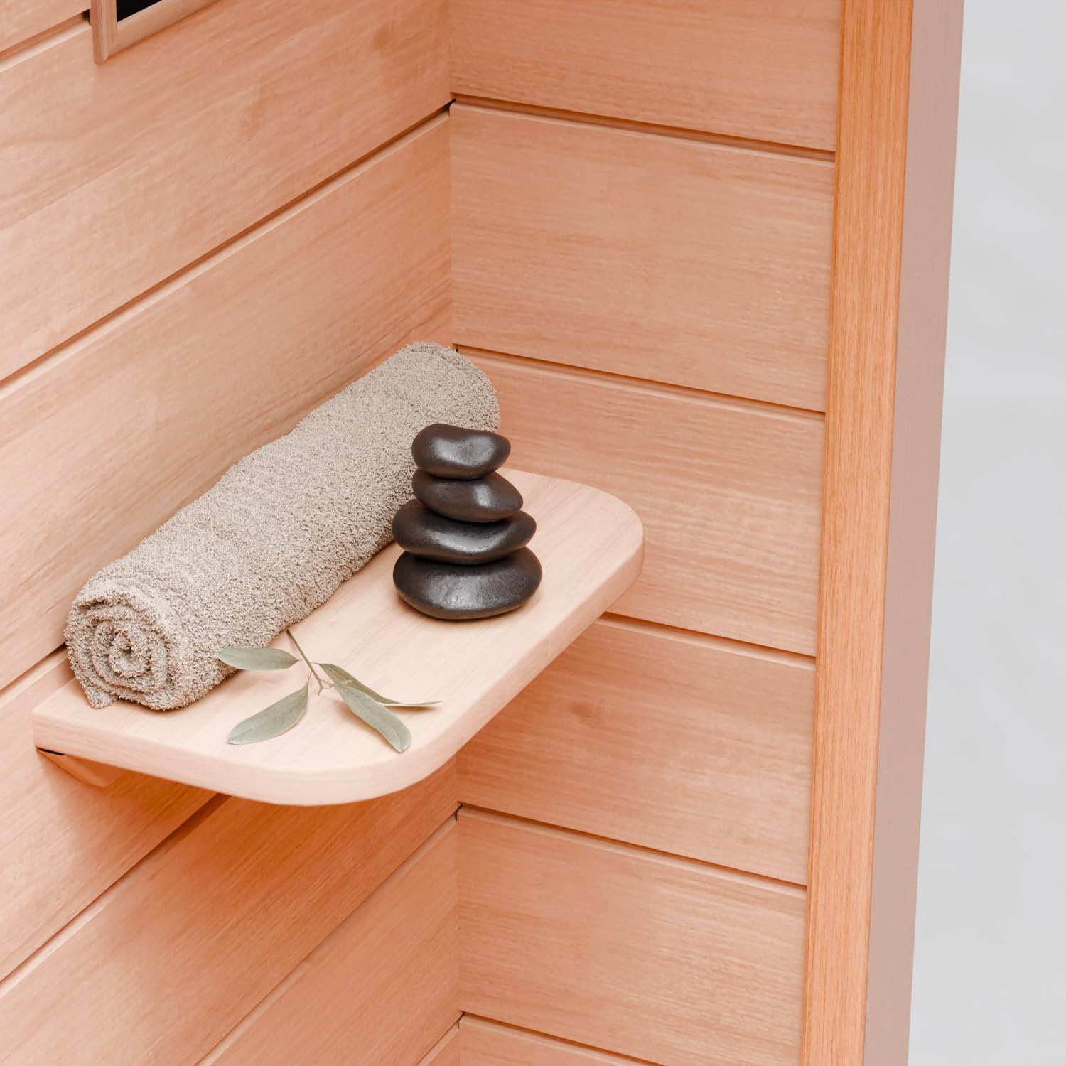 Dewello® Infrarotkabine Infrarotsauna Pierson 135cm x 105cm 1-2 Personen aus Hemlock Holz mit Vollspektrumstrahler, Bodenstrahler, LED-Farblicht, Bluetooth, FM,MP3,USB