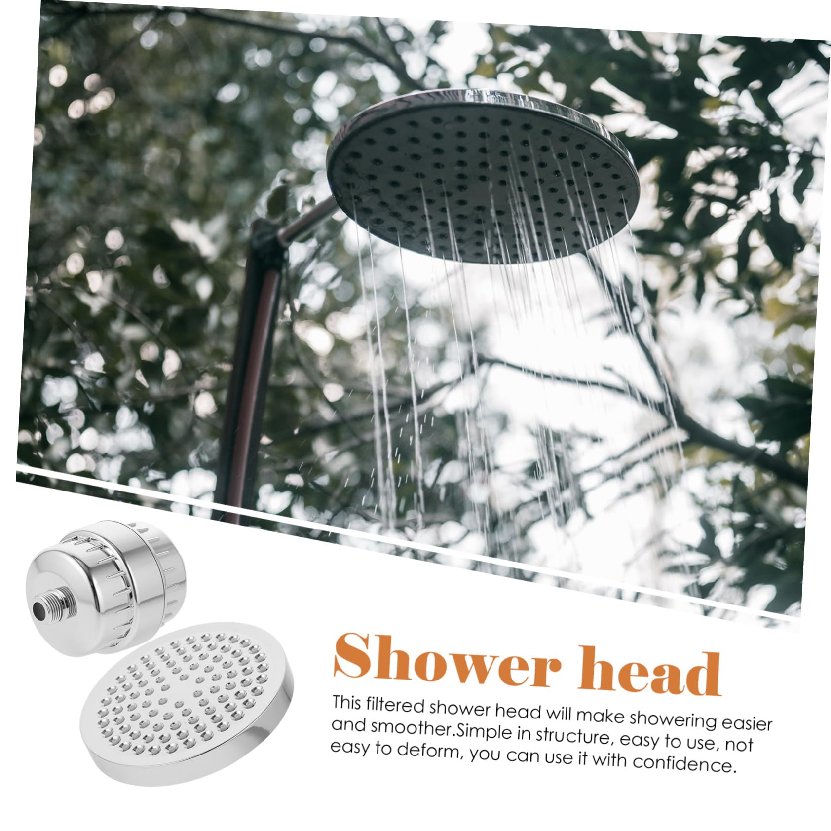 Anneome Filtro de Ducha y Dirección Ajustable para Agua Dura 15 Niveles de Filtración Múltiple Cabezal Rotativo 360° Material Abs y Algodón para Baño