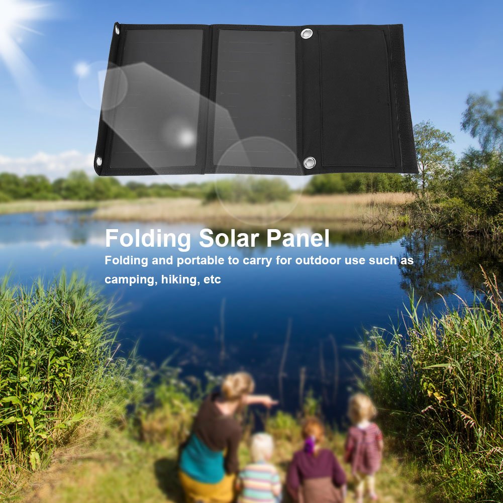 para Cargador Solar, silicio policristalino de Alta eficiencia, Banco de energía USB portátil para Viajes de Camping al Aire Libre