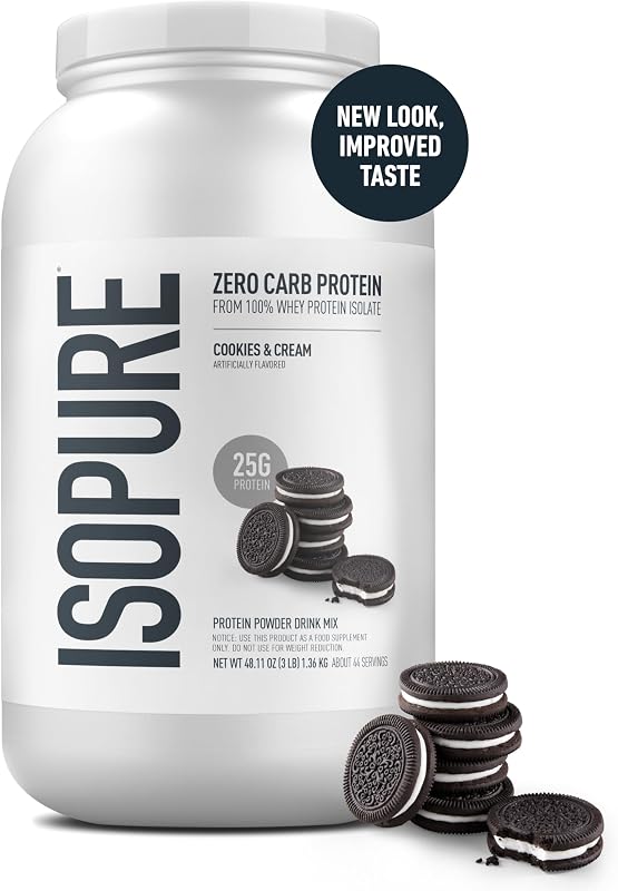 Isopure Zero Carb Whey Isolate Protein Powder, Cookies & Cream 3 LB image 2