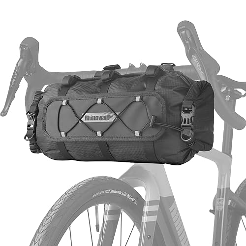 Rhinowalk Bicycle Handlebar Bag, both sides open and folded closed,