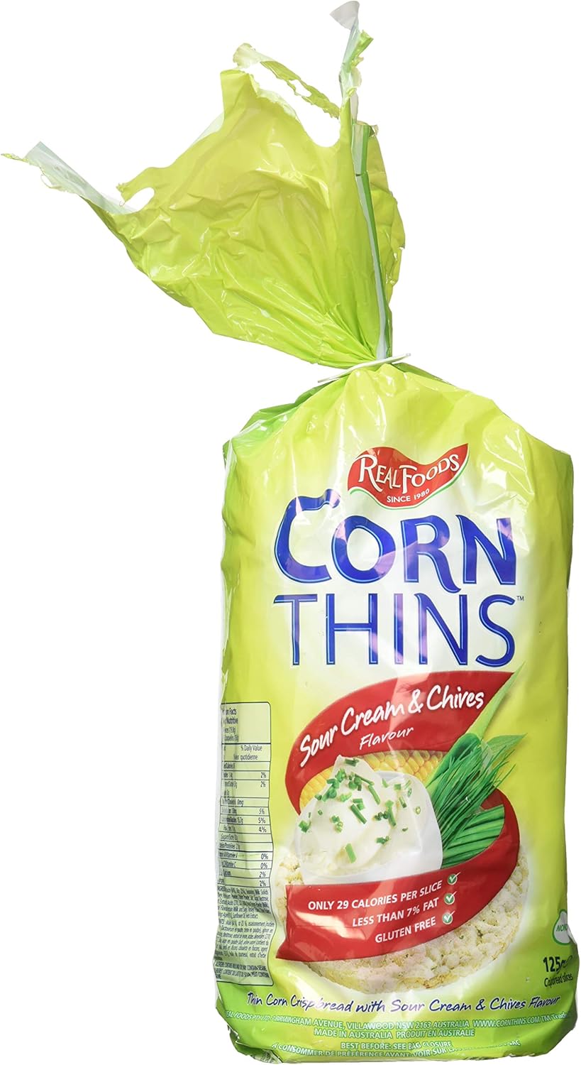 Corn Thins Sour Cream & Chives, 125g, 6 Count Amazon.ca Grocery & Gourmet Food