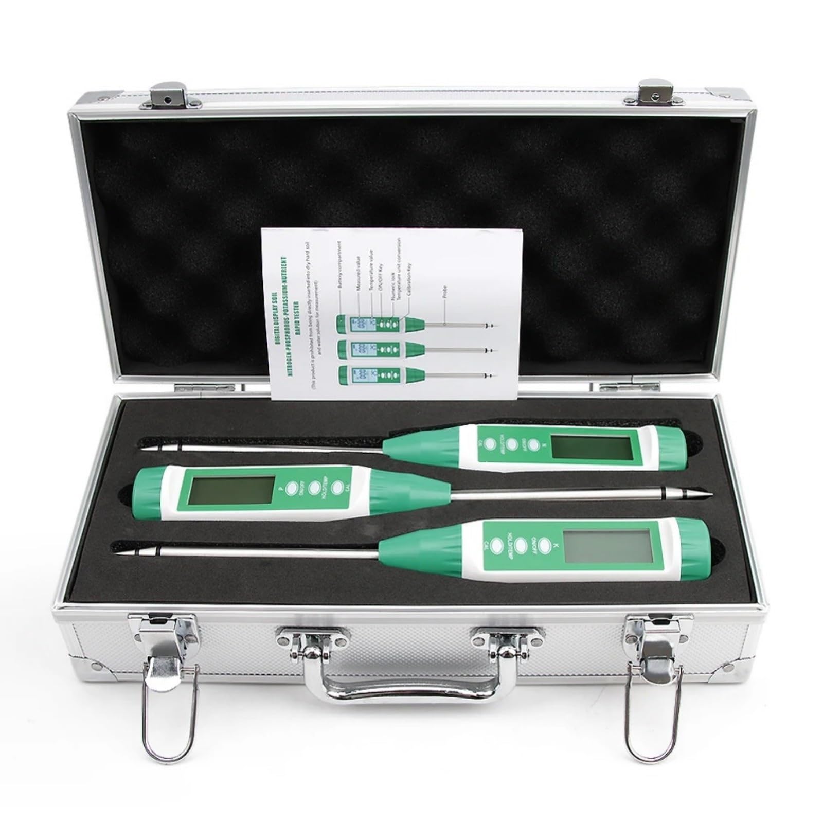 Bodentest-Set, NPK-Messgerät, Boden, schnellwirkender Stickstoff-/Phosphor-/Kaliumtester, Nährstoffanalysatoren Leicht ablesbares Wasserhärte-Testkit(GreenPhosphorus Tester)