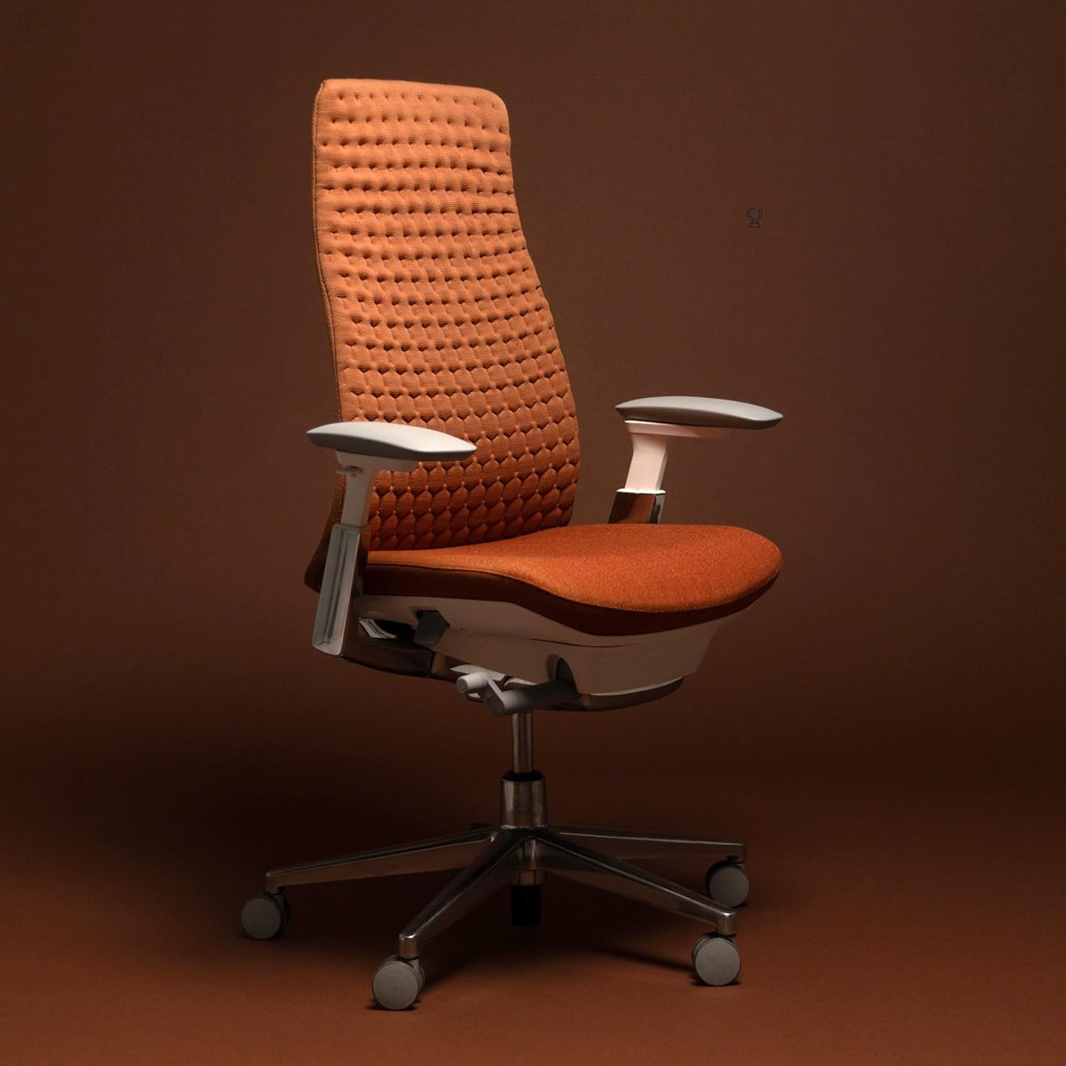 Haworth Fern Ergonomic Office Chair Without Lumbar Support, Adjustable Desk Computer Chair with Digital Knit Finish for Home Office Furniture, Ember