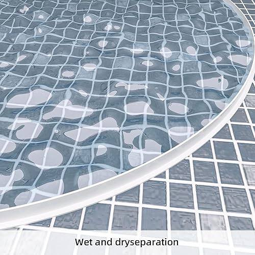 Miniatura 6 de Barrera plegable de 39 pulgadas para regadera y sistema de retención de agua, protector de salpicaduras de agua y mantiene el agua dentro del