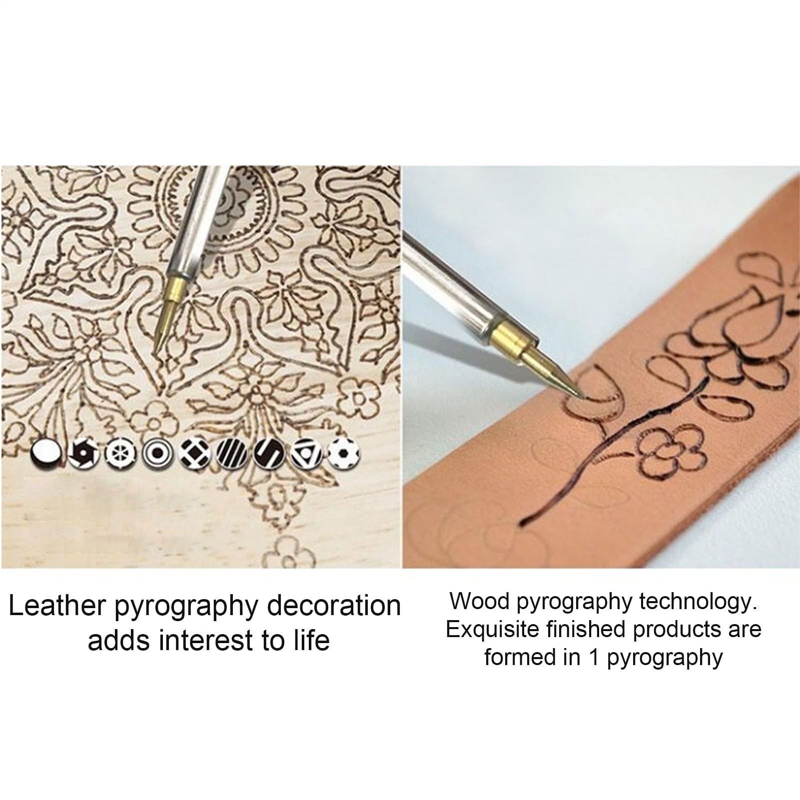 Penna per legna – Incisione controllabile con timbri a caldo | Kit di incisione regolabile per lavoratori professionali del legno | Strumento di scrittura pirografia per intaglio, design, lettere