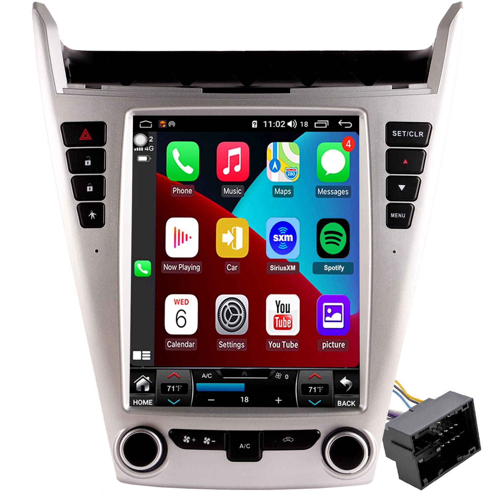 QLED 8-Core CPU Radio Upgrade for Chevy Chevrolet Equinox LS LT 2010 2011 2012 2013 2014 2015,IPS Touch Screen,CarPlay Android Auto Ready,Back Camera inclded