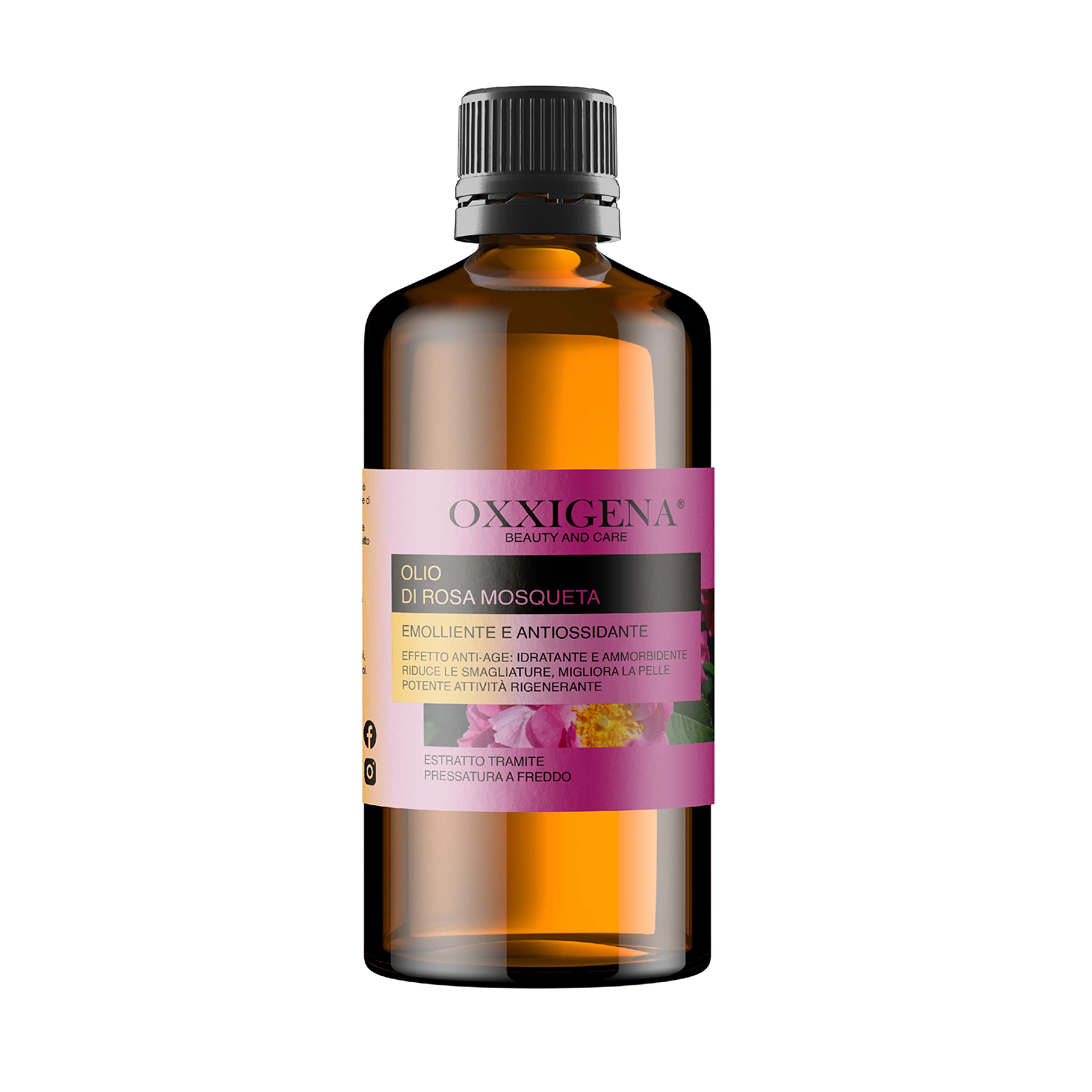 Oxxigena - Olio di Rosa Mosqueta Puro al 100%, Confezione da 1000 ml, Idratante Versatile per Pelle Secca e Screpolata, Ideale Contro Rughe, Cicatrici, Unghie o Capelli