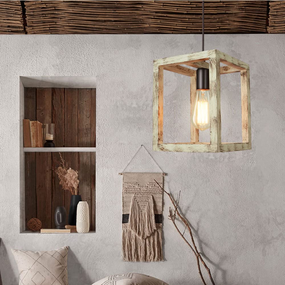 Vintage Lámpara Colgante Con Enchufe, E27 Lámpara De Araña Retro Con Interruptor De Regulable, Pantalla De Cuerda De Cáñamo DIY, Lampara Techo Colgante Interior/Exterior Con Cable 4.5m (Sin Bombilla