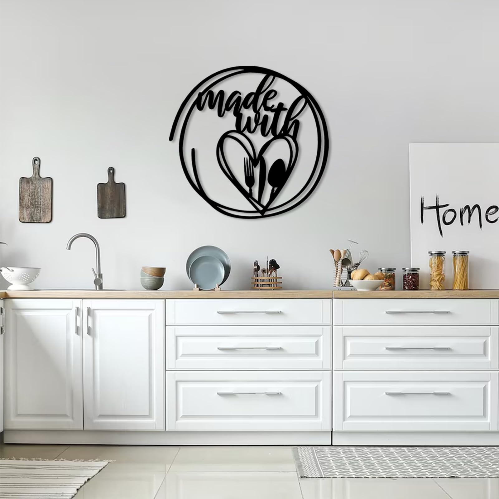 Targa In Metallo Mvgges 20x30 Cm – This Kitchen Is Seasoned With Love, Decorazione Rustica Da Parete Per Cucina - 2