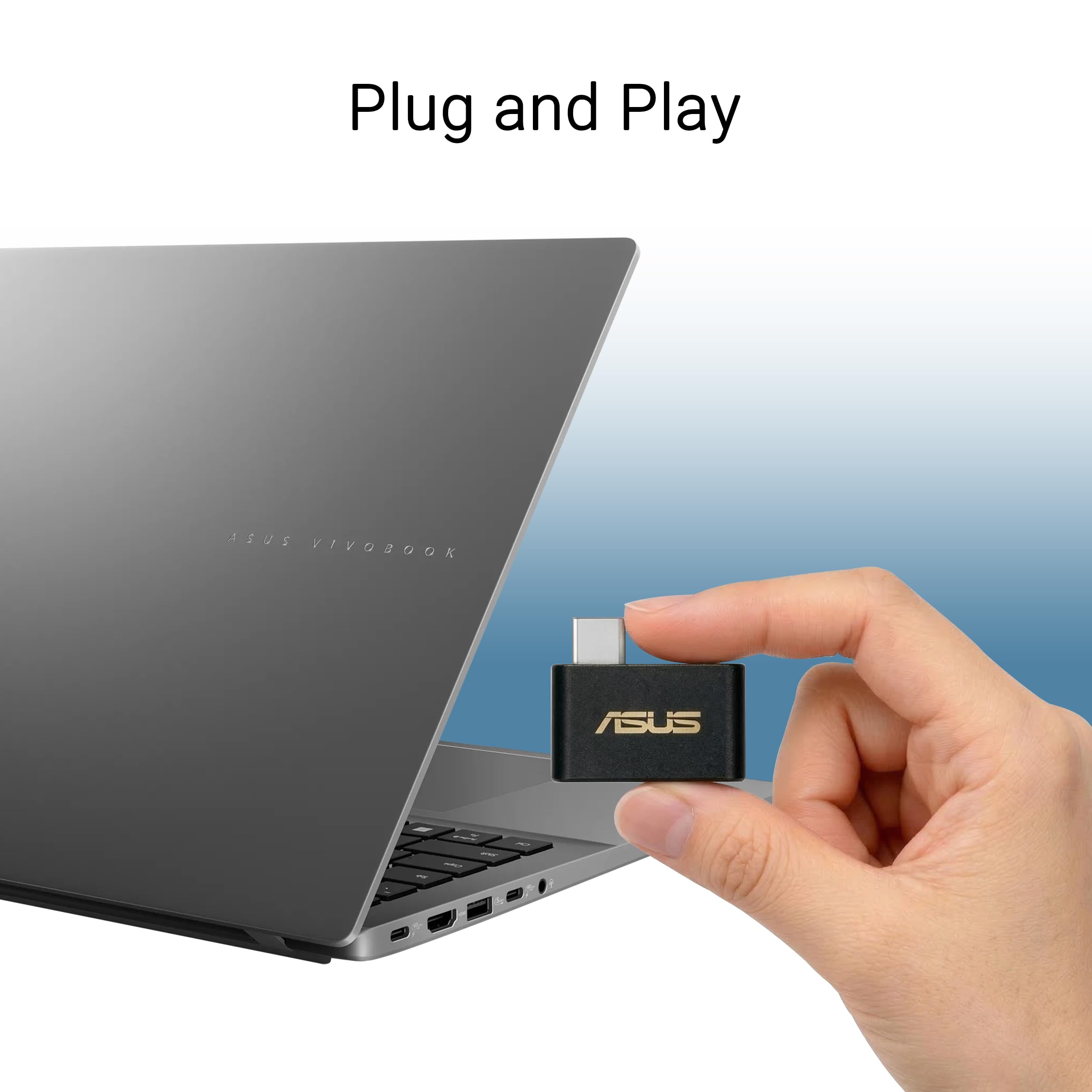 ASUS Tri-Band BE6500 Mini Adaptateur USB WiFi 7 (Bande 6 GHz, Prend en Charge 4096-QAM, Plug and Play, USB 3.0, Compatible avec Windows 10 & 11)