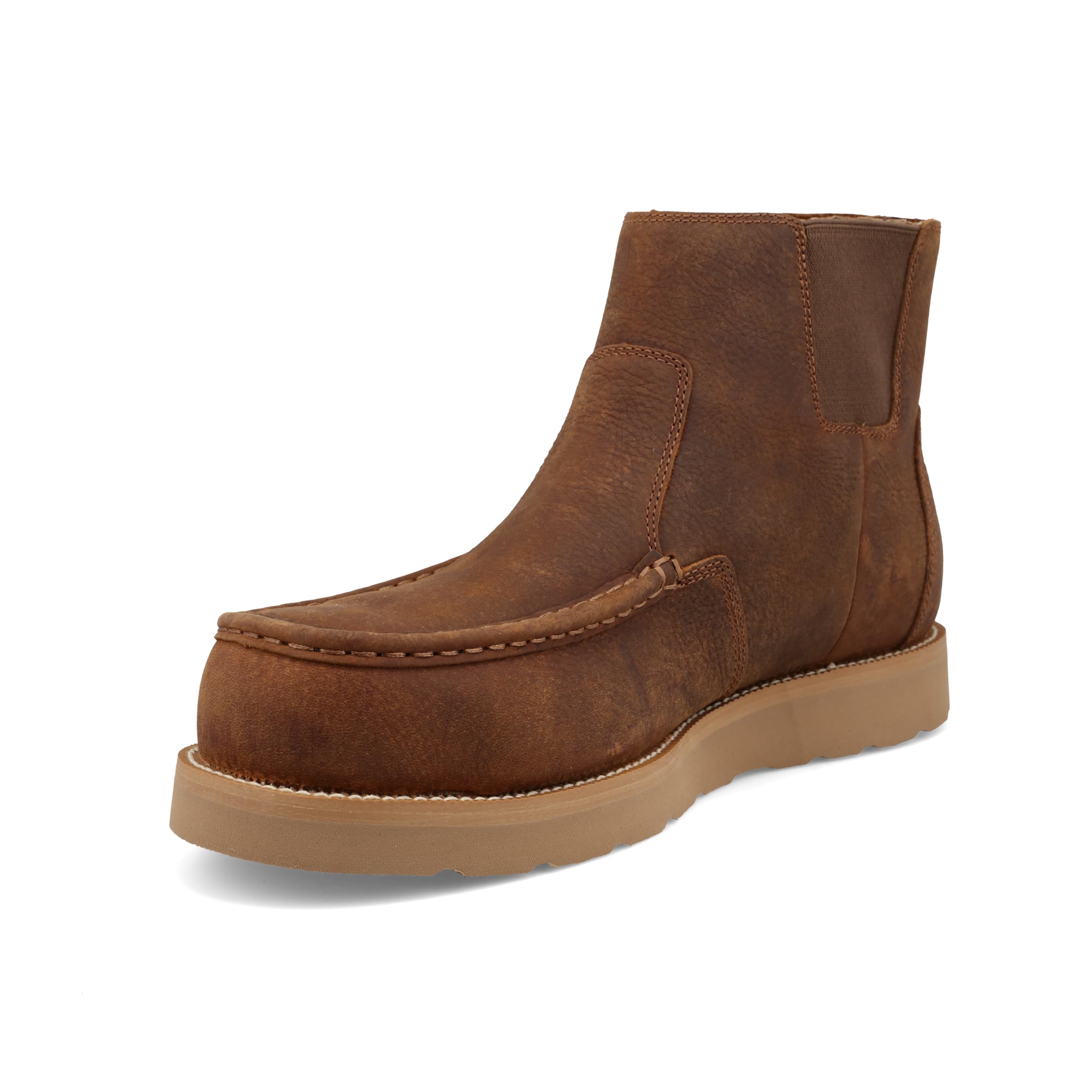 Twisted X Men's 6" Chelsea Wedge Sole Work Boot, Moc Toe Nano Toe