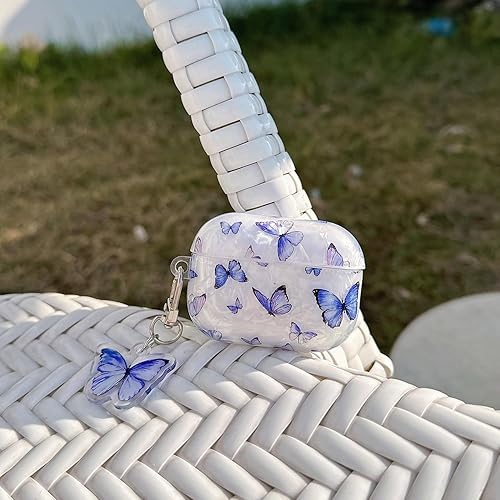 Miniatura 7 de Bonita funda para Airpod Pro 2 (20222023) con llavero de mármol blanco, funda protectora de TPU duro compatible con AirPods Pro de 2 generación para