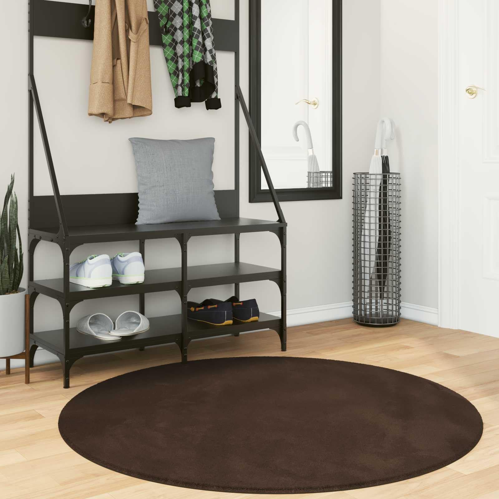 Tapis de sol lavable HUARTE marron Ø 120 cm, le choix parfait contre les sols froids et glissants