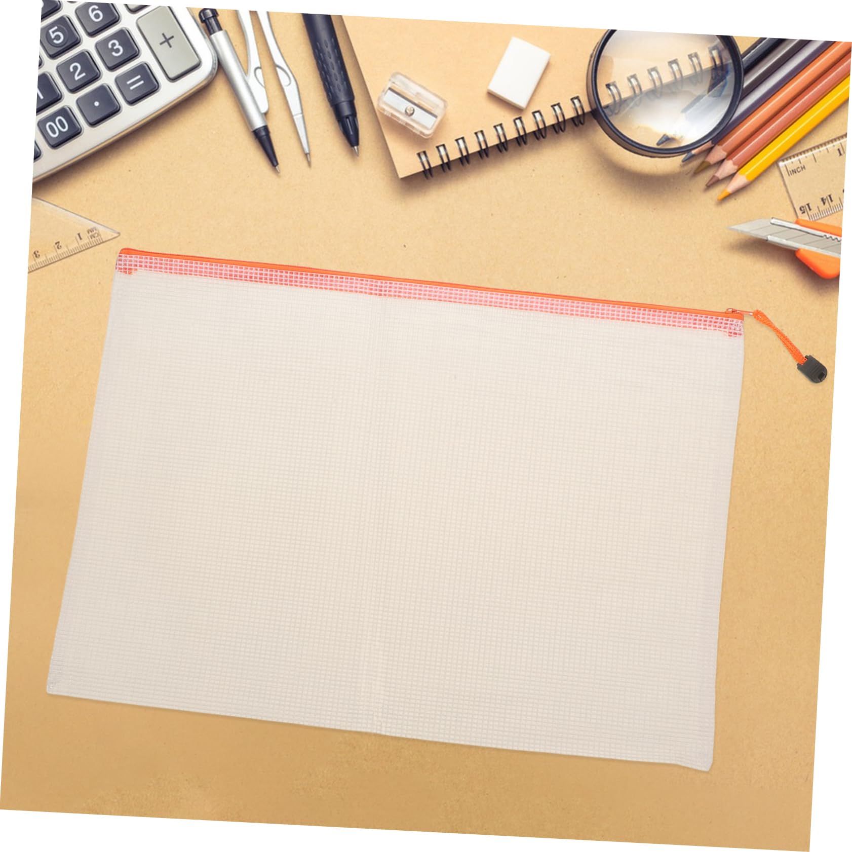 Buste Portadocumenti A3 Zip in Pvc Trasparente 16 Pezzi | Finitura a Griglia, Formato Grande, per Ufficio e Viaggio, per Fogli e Prove, Ordine e Visibilità
