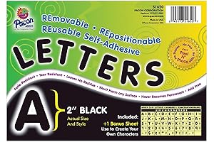 Pacon® Self-Adhesive Letters in Bold Black, Measuring 2 Inches Tall