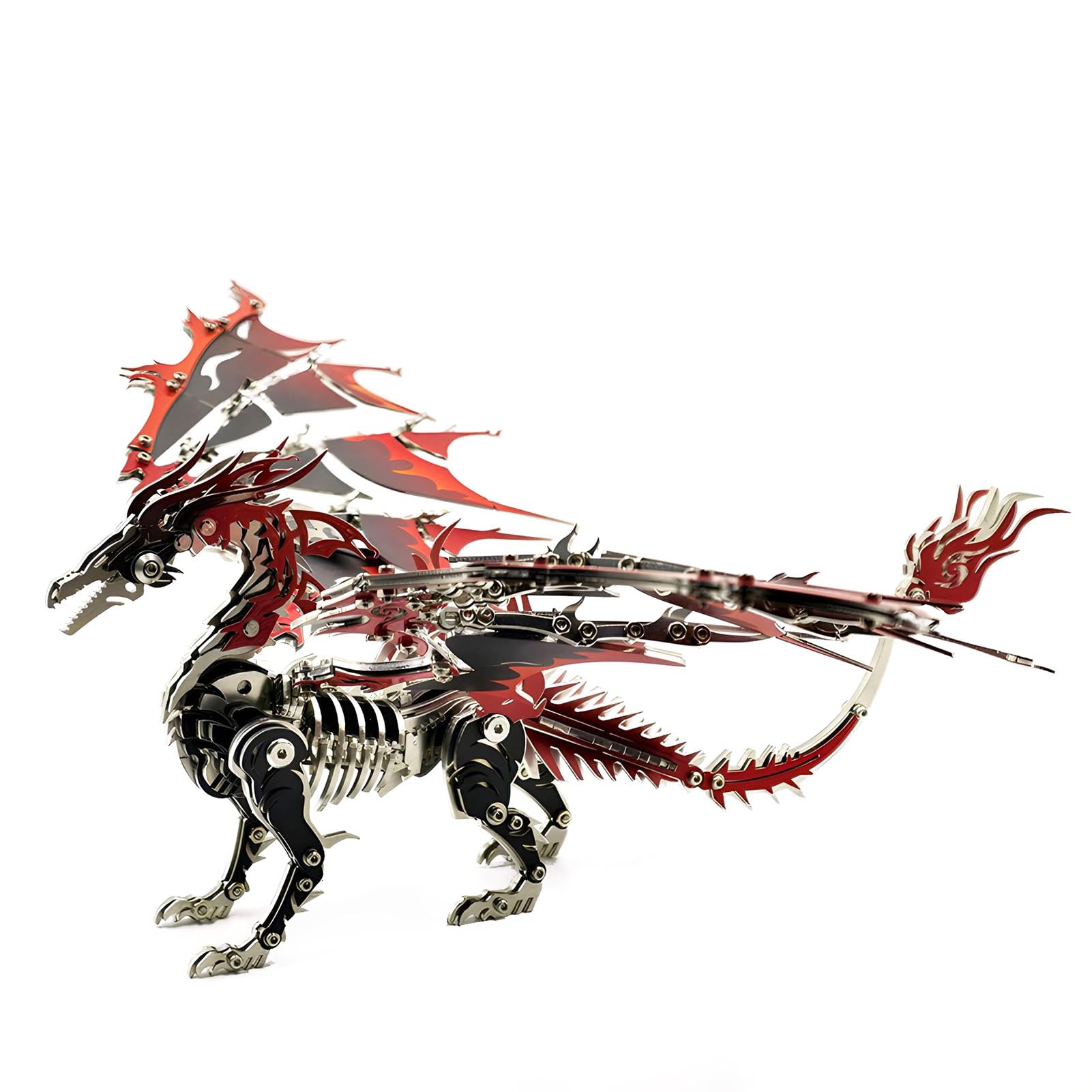 Generic DIY 3D Metal Dragon Puzzle Mechaniczny Zestaw Montażowy ze Stali dla Nastolatków i Entuzjastów 9,76 X 5,94 X 5,94 Cala