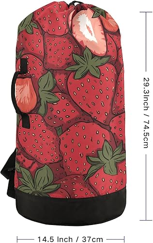 Vista 232 de Mochila de lavandería con correas ajustables para el hombro, bolsa de lavandería sucia para viajes, campamento, universidad, resistente, Rosa floral