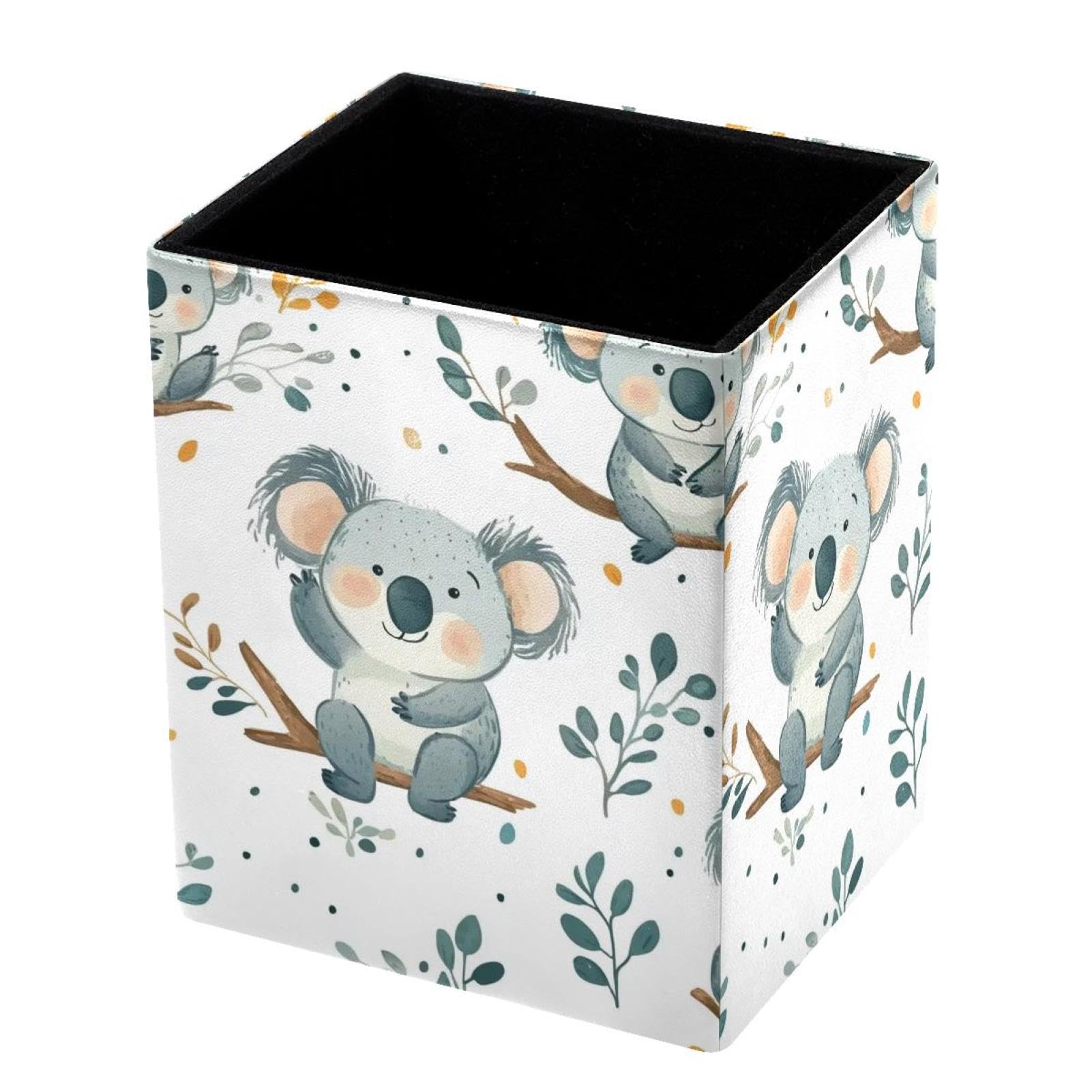 VAPOKF Pencil Holders for Desk, Koala and Tree Printed Pen Holders Pen Pot Makeup Brushes Storage Desktop Stationery Supplies Organiser for Home Office