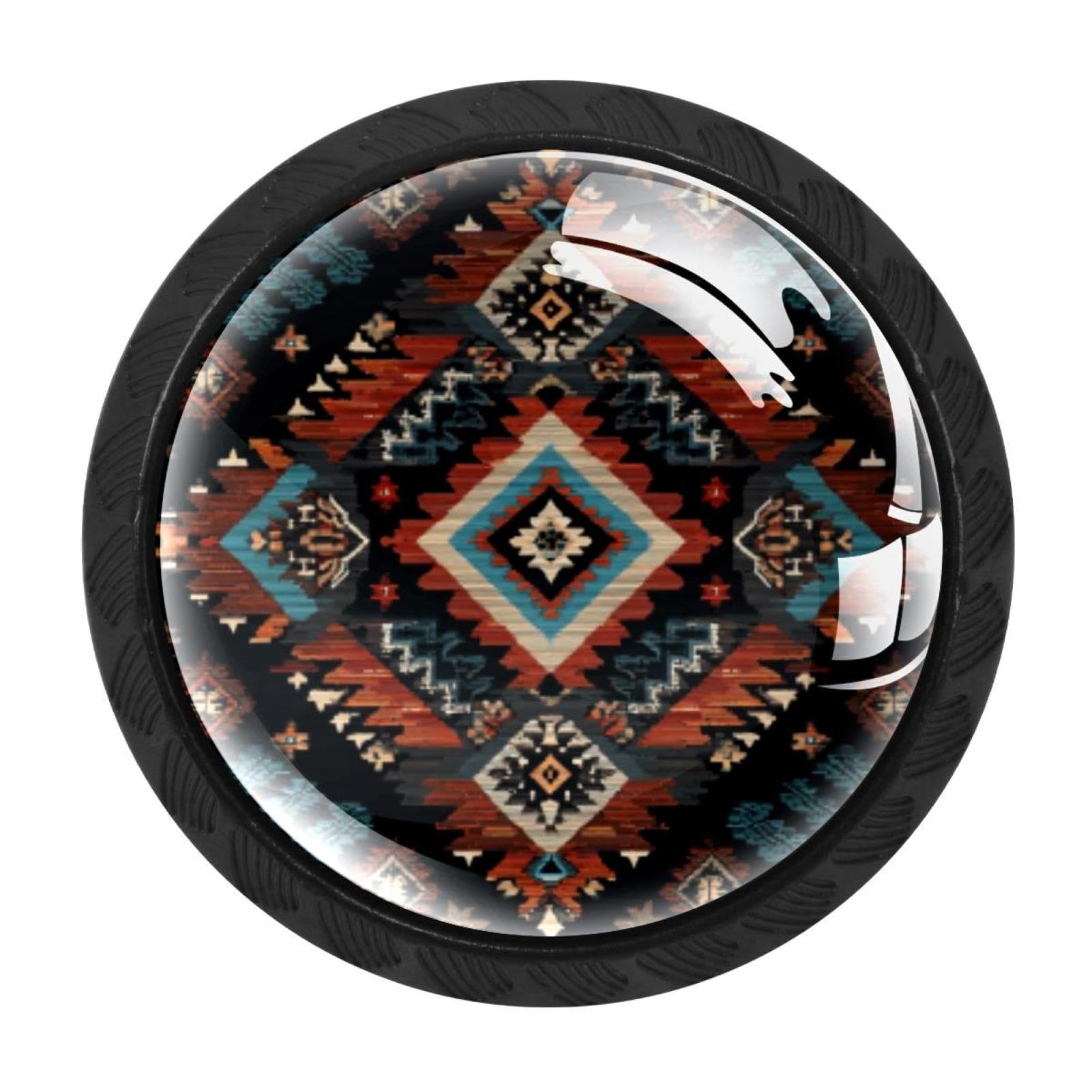 CHENZZZZ 4 Pack Tribal Navajo and Native (3) Drawer Pulls Crystal Cabinet Knobs with Screws for Women Girl Gifts Christmas/Halloween/Thanksgiving/Birthday/Anniversary/Mother’s Day