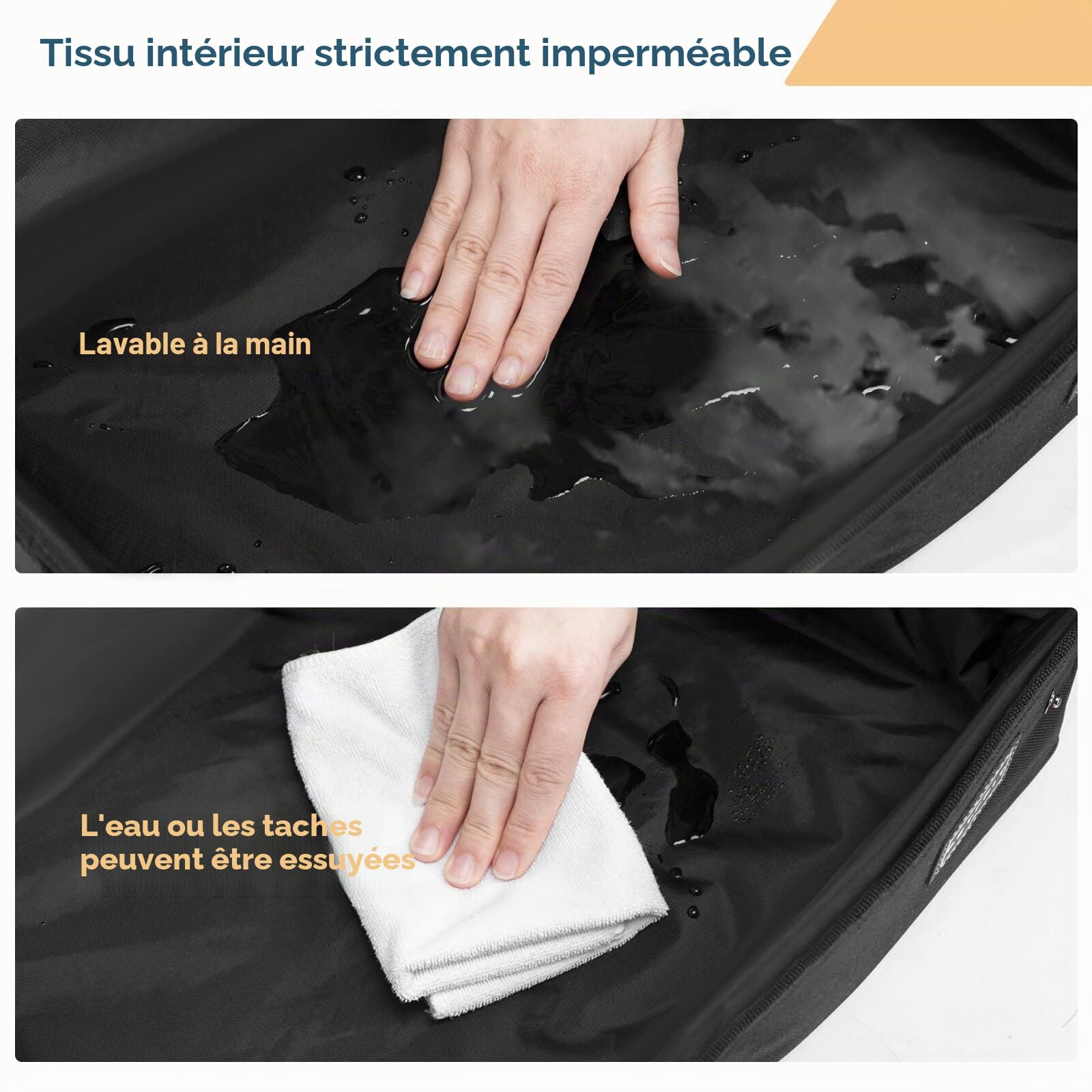 Petsfit Portable Litiere de Voyage pour Chat Pliable, Super étanche, Robuste et Durable, Lavable Bac à Litière transportable Chat pour Maison, Hôtel, Camping,XL Voiture, Bureau