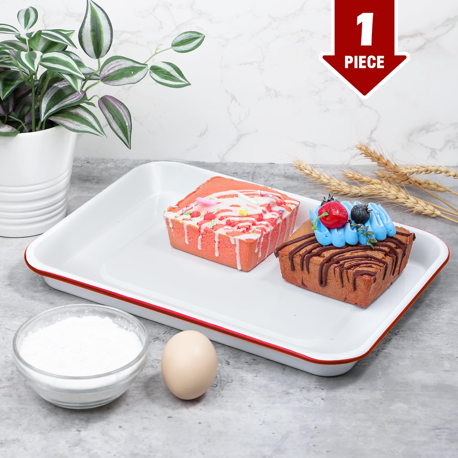 Webake Enamel Baking Sheet - 9x13 Nonstick -2 Webake Enamel Baking Sheet - 9x13 Nonstick -2