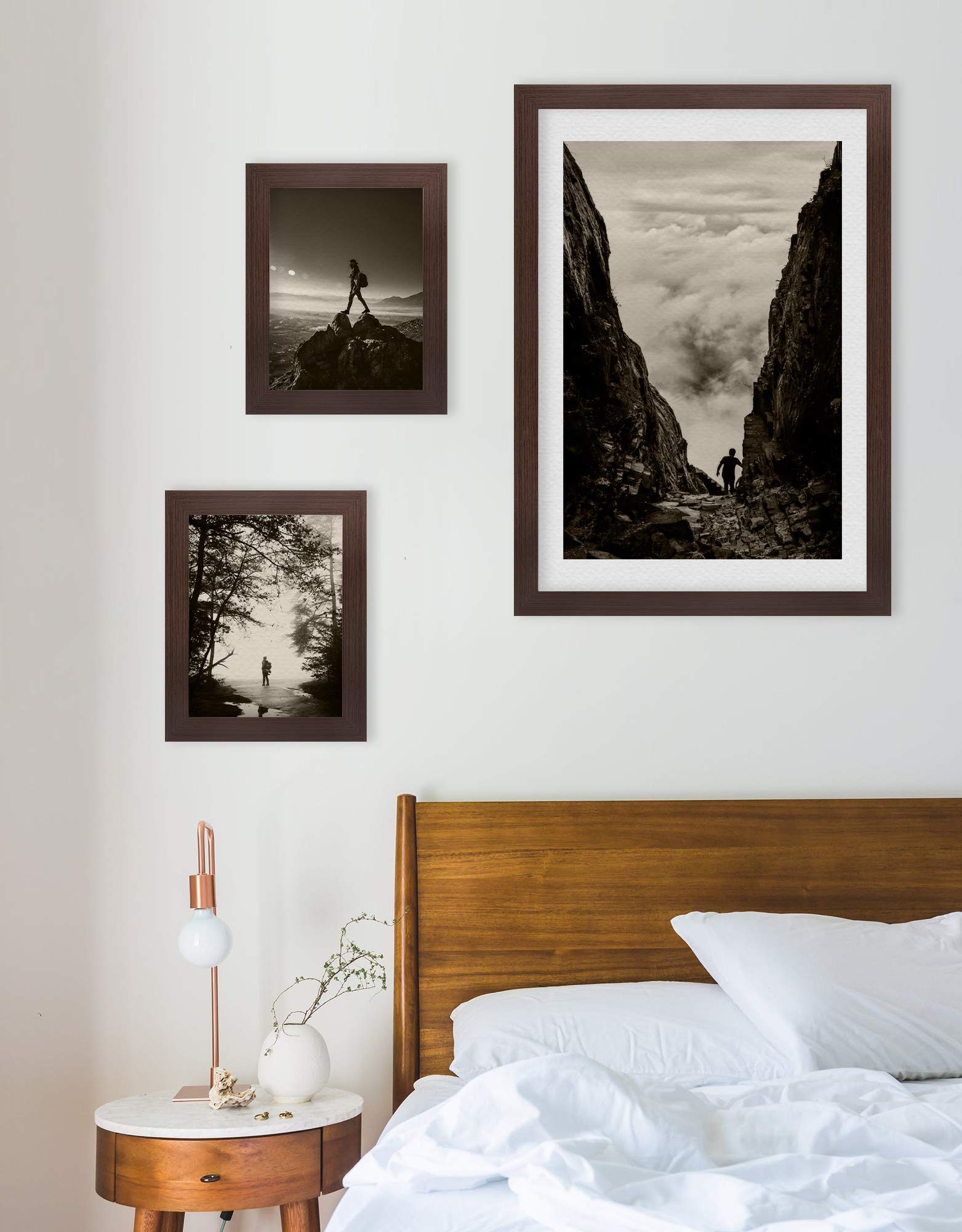 BIRAPA Cornice per foto modello Monaco 50x70 cm Cornice per foto e poster Cornice in legno Rovere scuro - Ottico