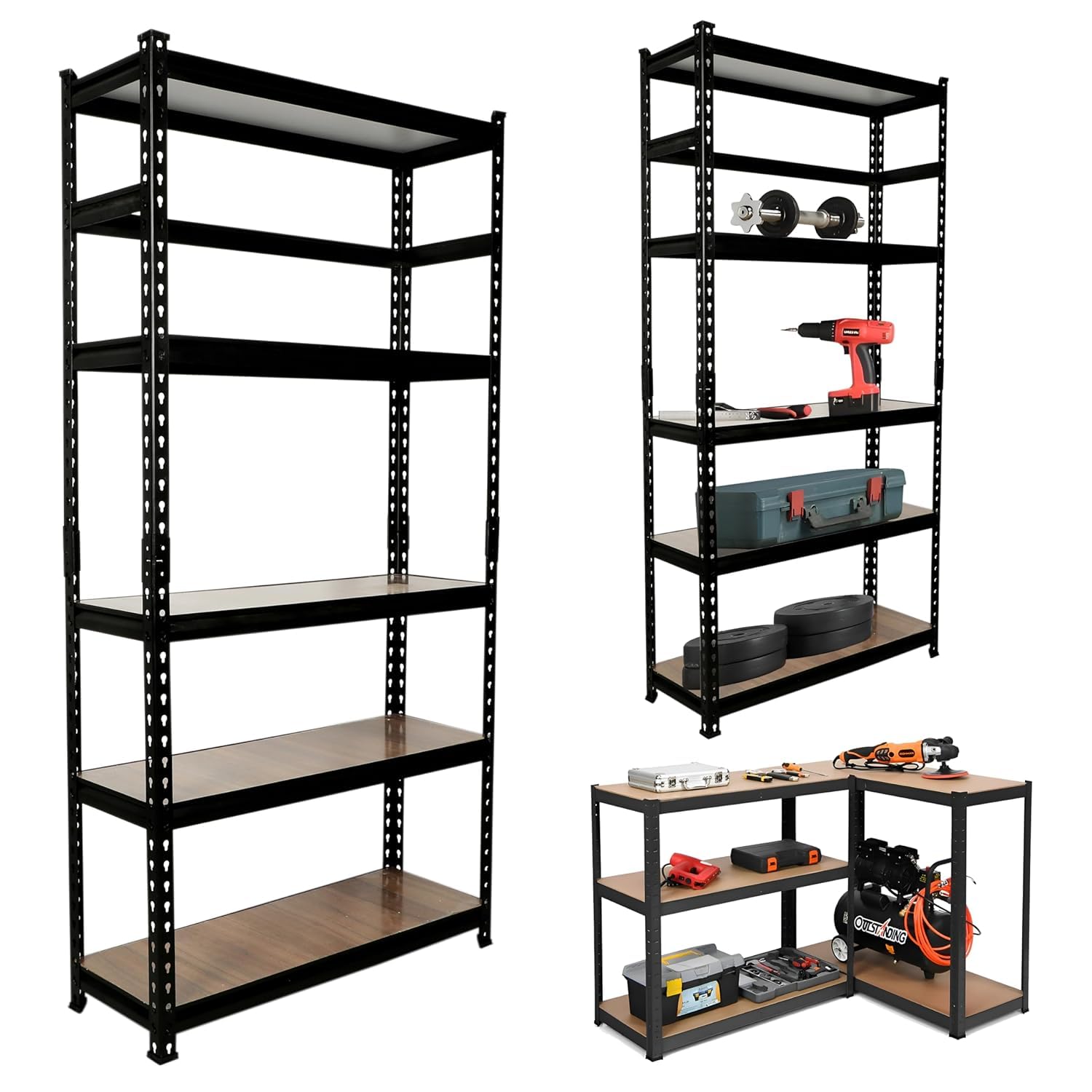 Plantex 5 Tier Adjustable Shelf/Multipurpose Boltless Rack/Shelf-Laminated Natural Iron Wall Shelf/Storage Rack/Wooden Display Shelf/Home and Kitchen Storage Rack - Pack of 1 (Brown)-image-37
