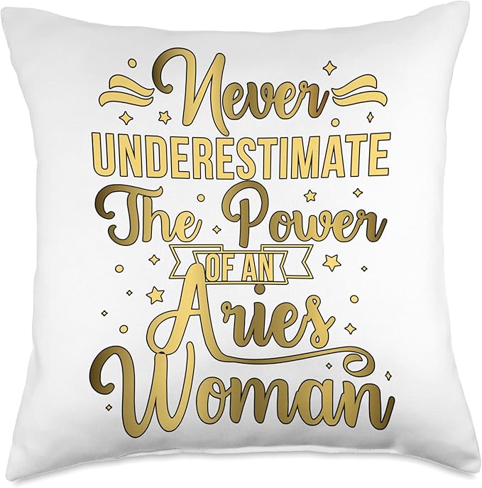 Aries Woman Aries Zodiac Sign Aries Horoscope Throw Pillow