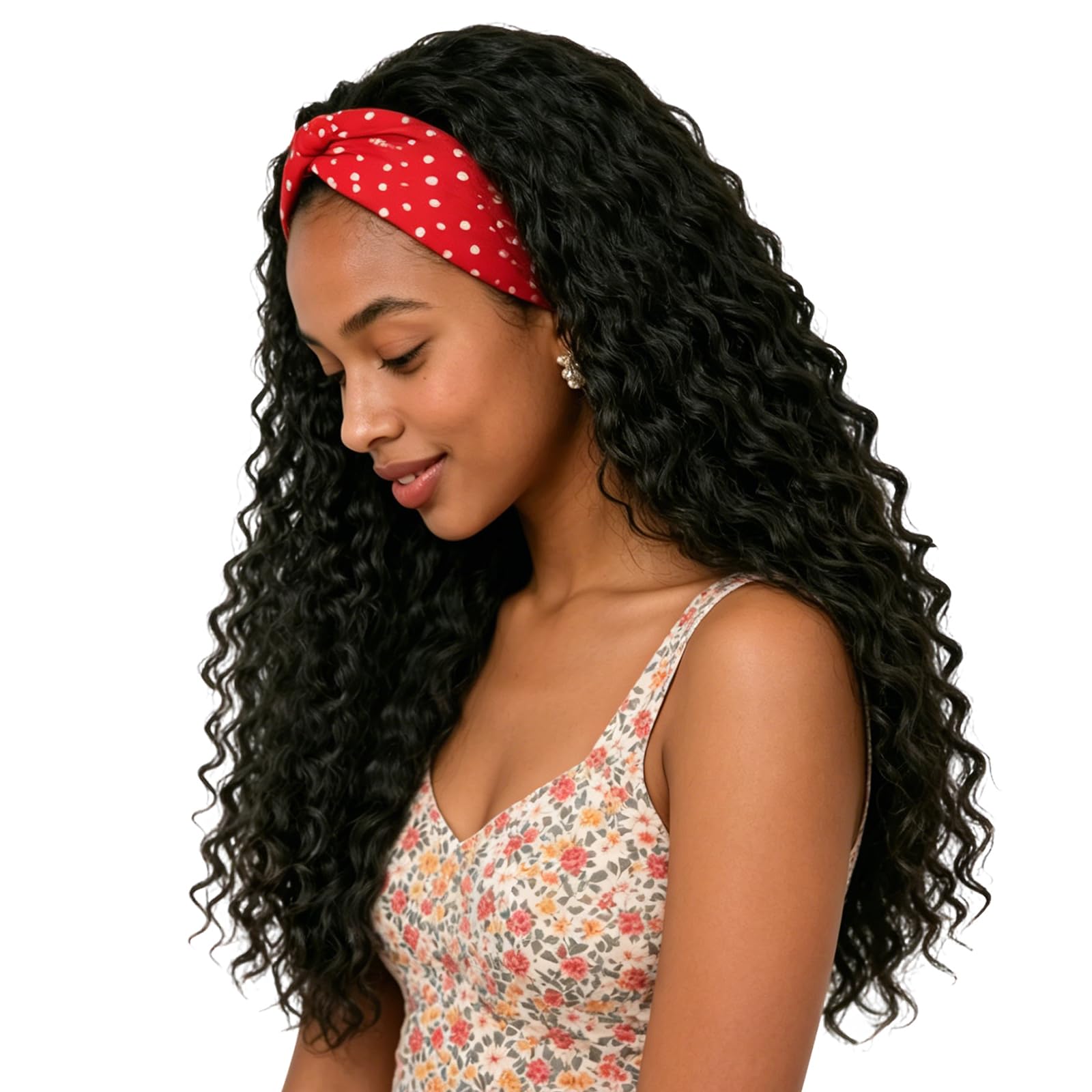 BECUS Perruque Bandeau Femme Bouclée Noire Naturelle 18 Pouces, Headband Wig Demi-Tête Sans Colle avec Bandeau, Aspect Naturel, Prête à Porter pour Usage Quotidien, Fêtes, Soirées et Débutantes