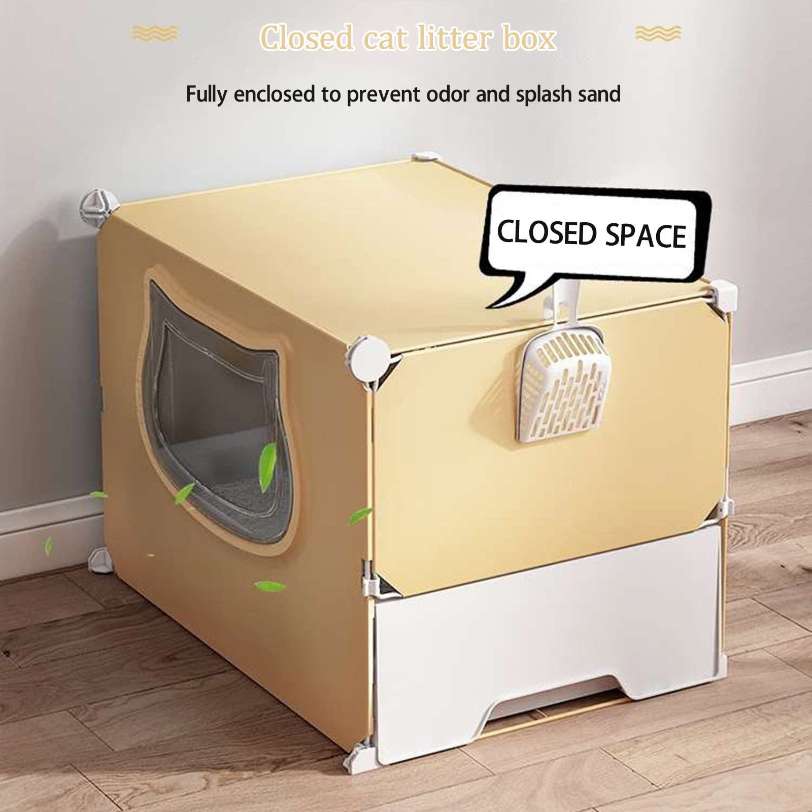 Jaula para Gatos, Jaula para Chinchilla, Parque para Gatitos, Jaula para Hurones, Parque Grande para Mascotas de 3 Niveles con Puerta y Caja de Arena Cerrada para Gatitos, Conejos, chinchill