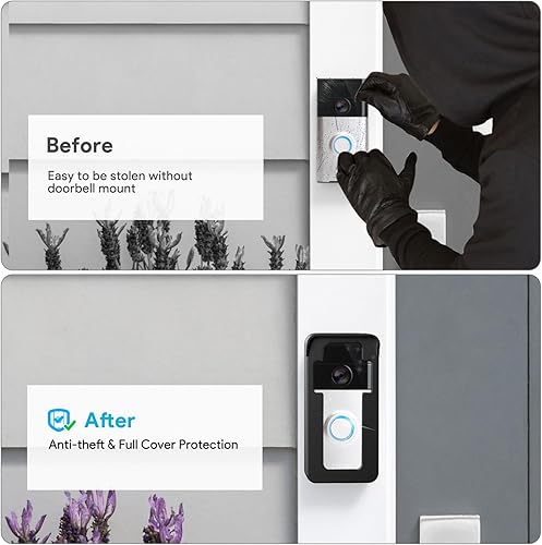 Miniatura 8 de Soporte de ángulo para timbre de video antirrobo, soporte de puerta ajustable de 45 a 135 grados, compatible con timbre de video 43 Plus321 (versión