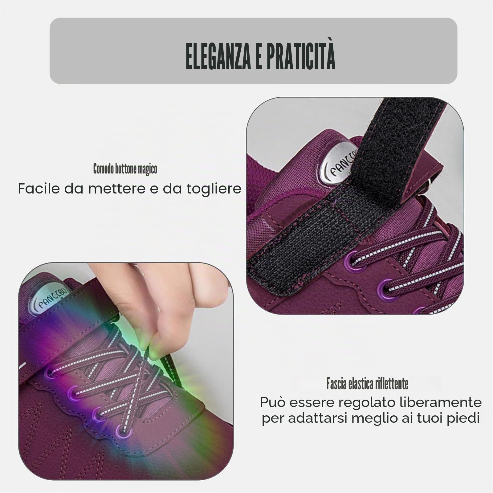 Stivali da Neve Donna Invernali Stivali Caldi Stivaletti da Escursionismo Antiscivolo Scarpe da Trekking Outdoor Impermeabili