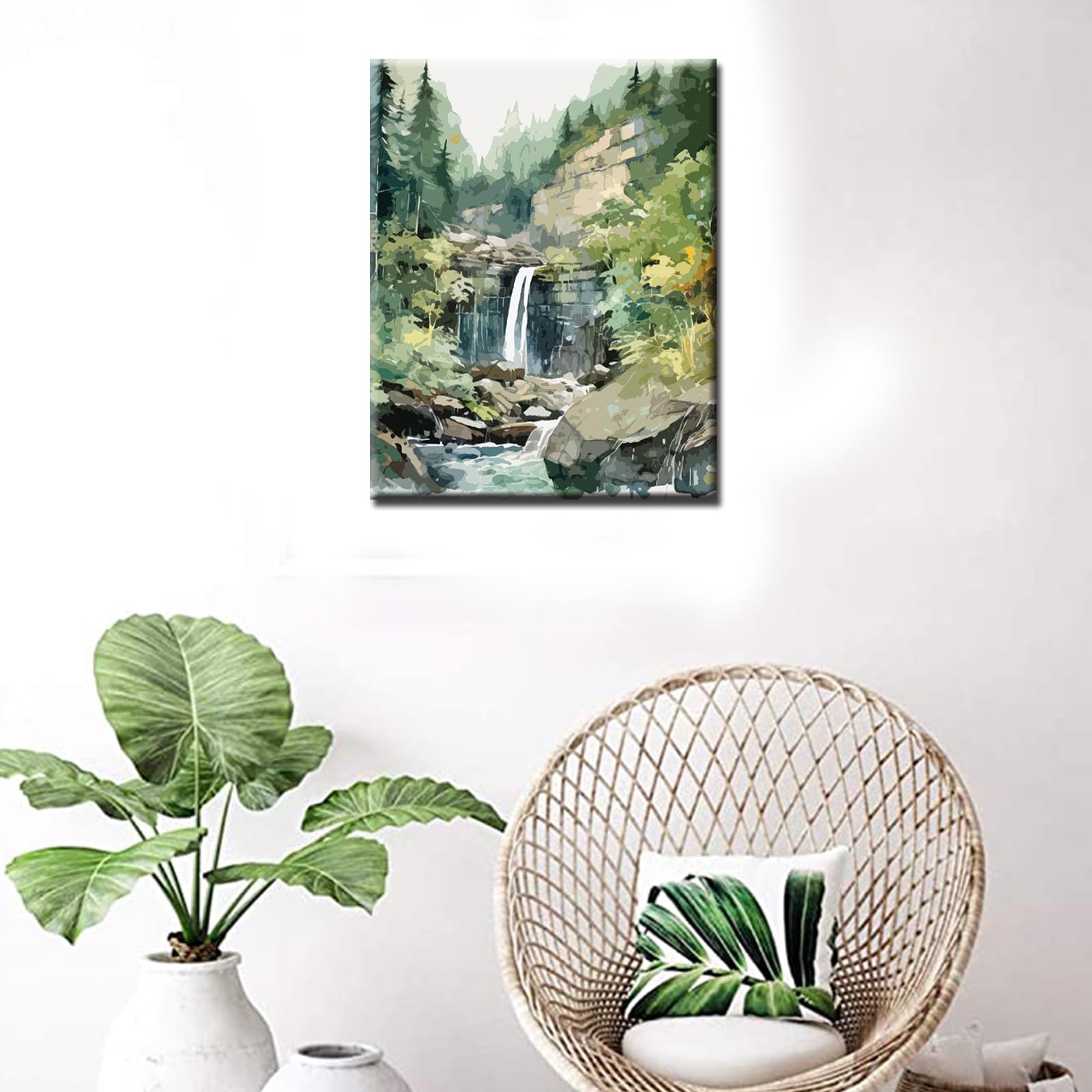 Kit Pittura A Numeri Per Adulti - Paesaggio City, Tela 40x50cm Con Color Acrilici - Foto 3