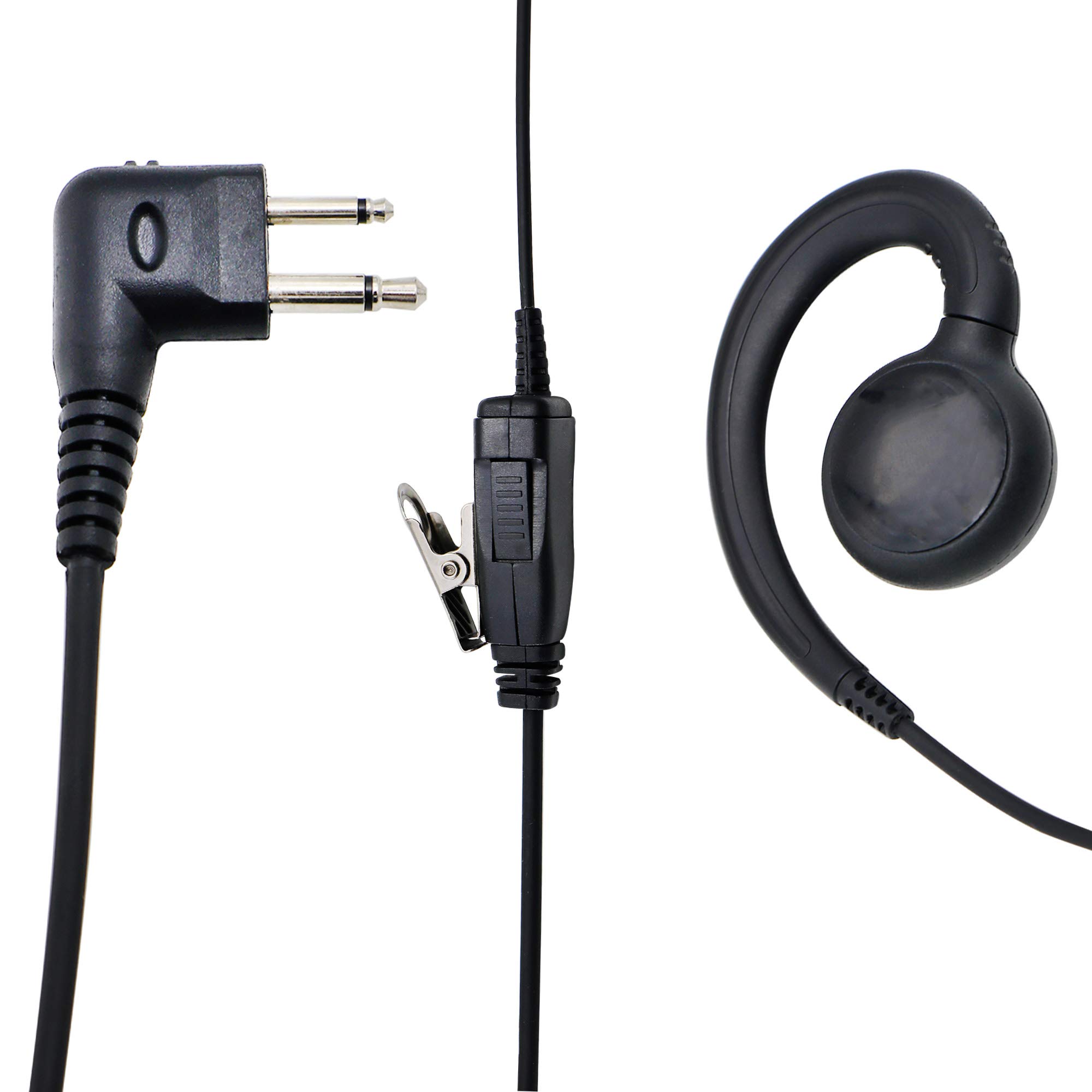 Słuchawka do radia Motorola, dwukierunkowa słuchawka radiowa 2,5 mm/3,5 mm, 2-pinowy zestaw słuchawkowy Walkie Talkie w kształcie G z mikrofonem PTT, kompatybilny z radioodbiornikami Motorola