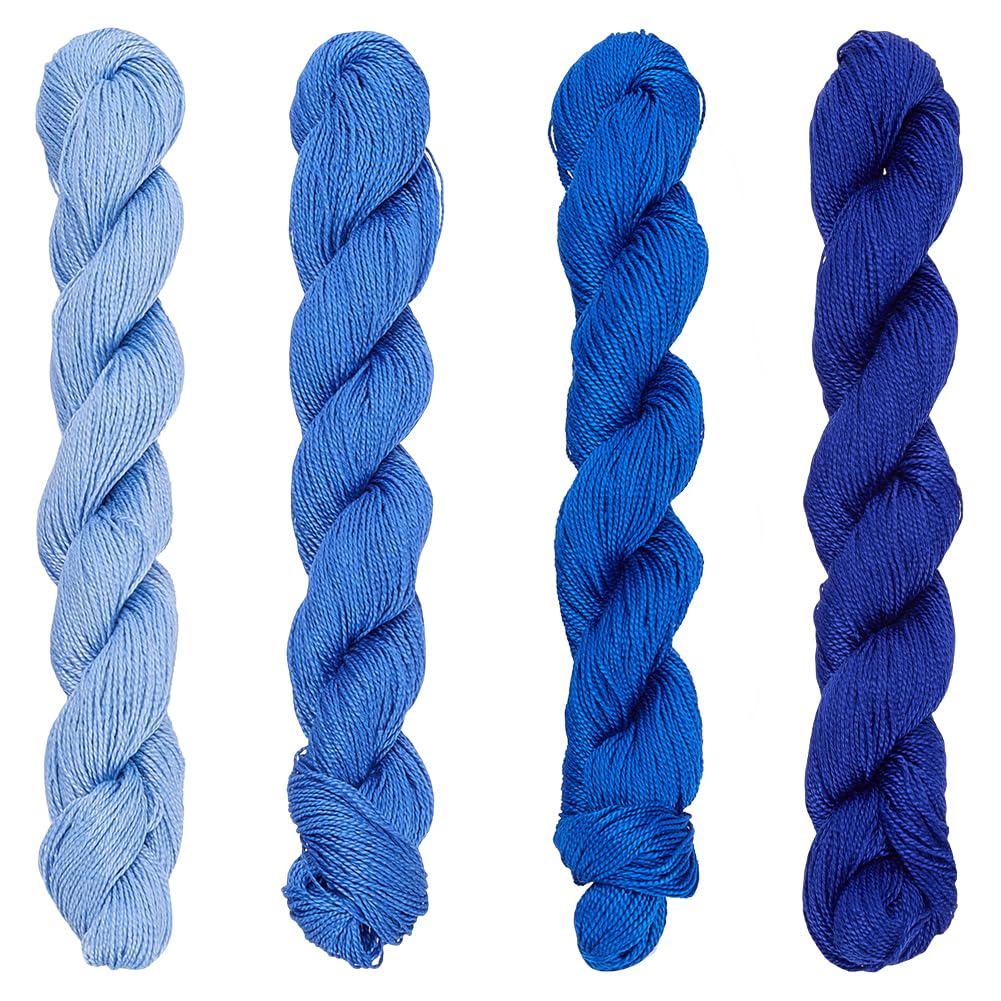 FREEBLOSS 4 Pcs Sashiko Thread Sashiko Skein 100M*4 Colors Dark Blue
