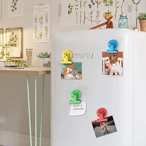 Miniatura 3 de VNDUEEY Paquete de 20 clips magnéticos multicolor para nevera, imanes para refrigerador, clips magnéticos para pizarra blanca, clips magnéticos para
