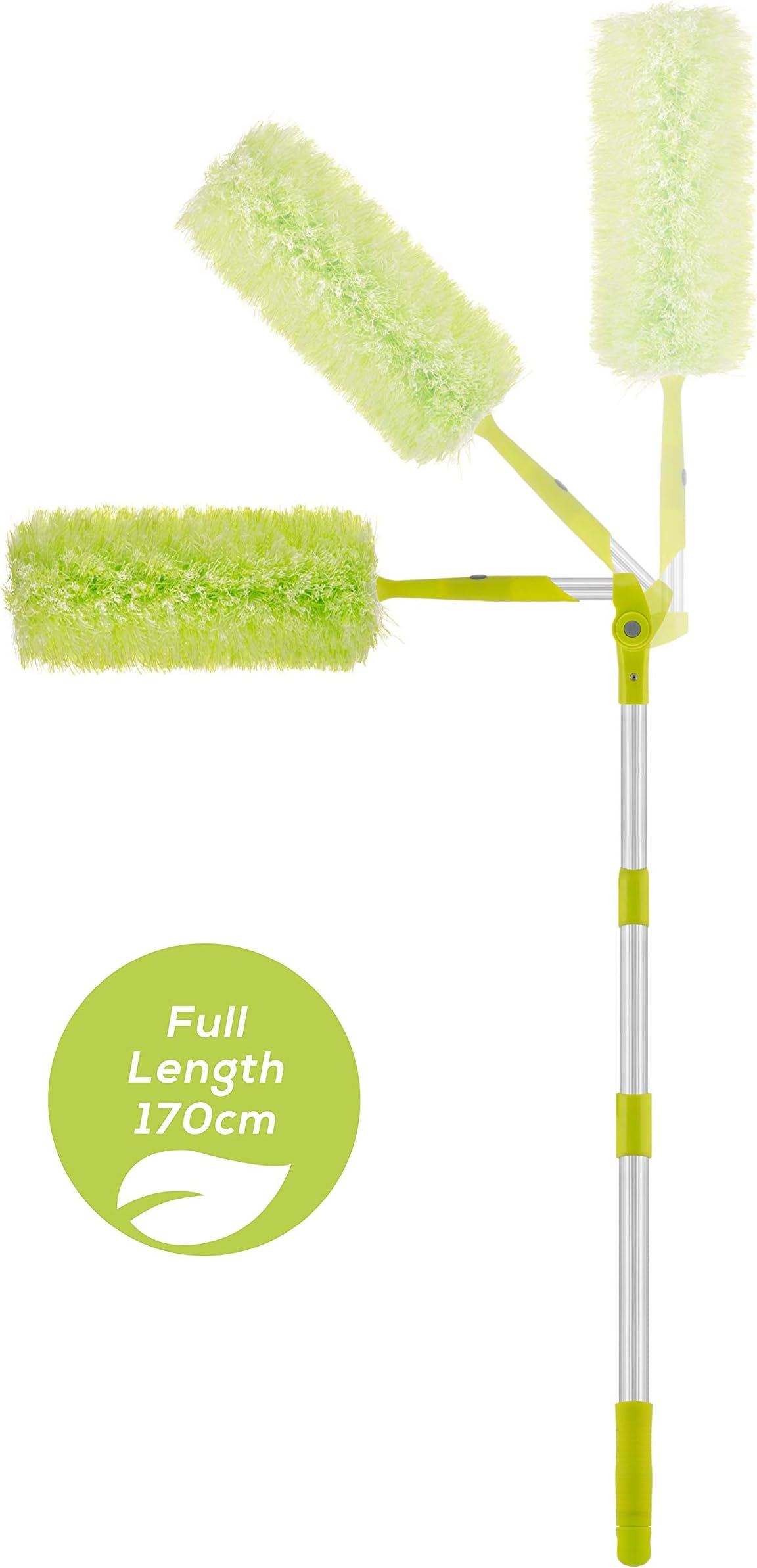 CleanKind 170cm Extendable Microfibre Feather Duster | Telescopic Extra Long Reach Handle Pole | Detachable Hand Duster | Clean High Ceiling Cobwebs | Washable