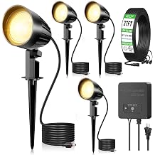 CLY All-in-One LED Low Voltage Landscape Lighting Kit 12W Pathway Lights 4P