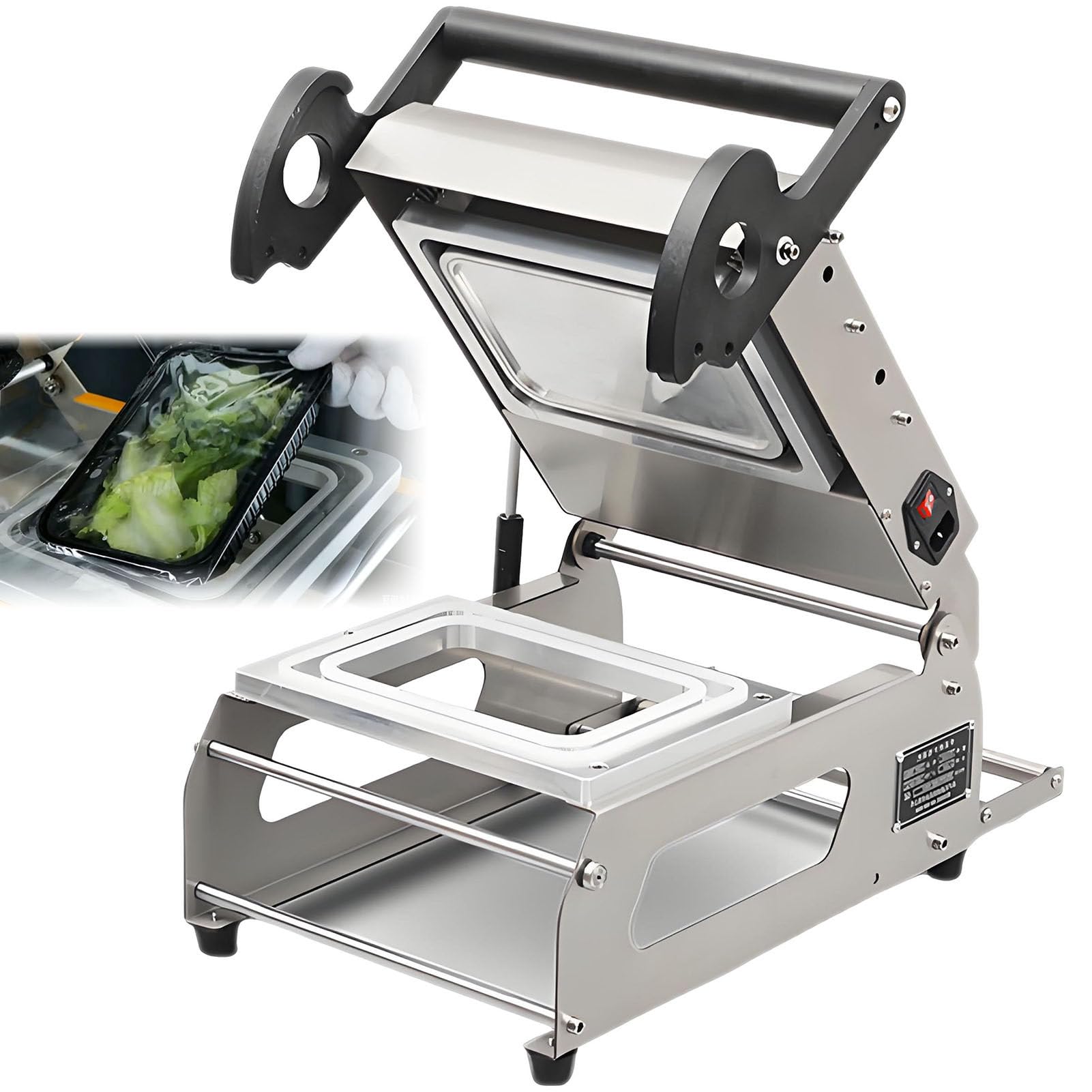 Sigillatrice semiautomatica con manopola per controllo della temperatura, sigillatrice manuale per imballaggi alimentari, ideale per ristoranti, dimensioni 220 x 160 mm