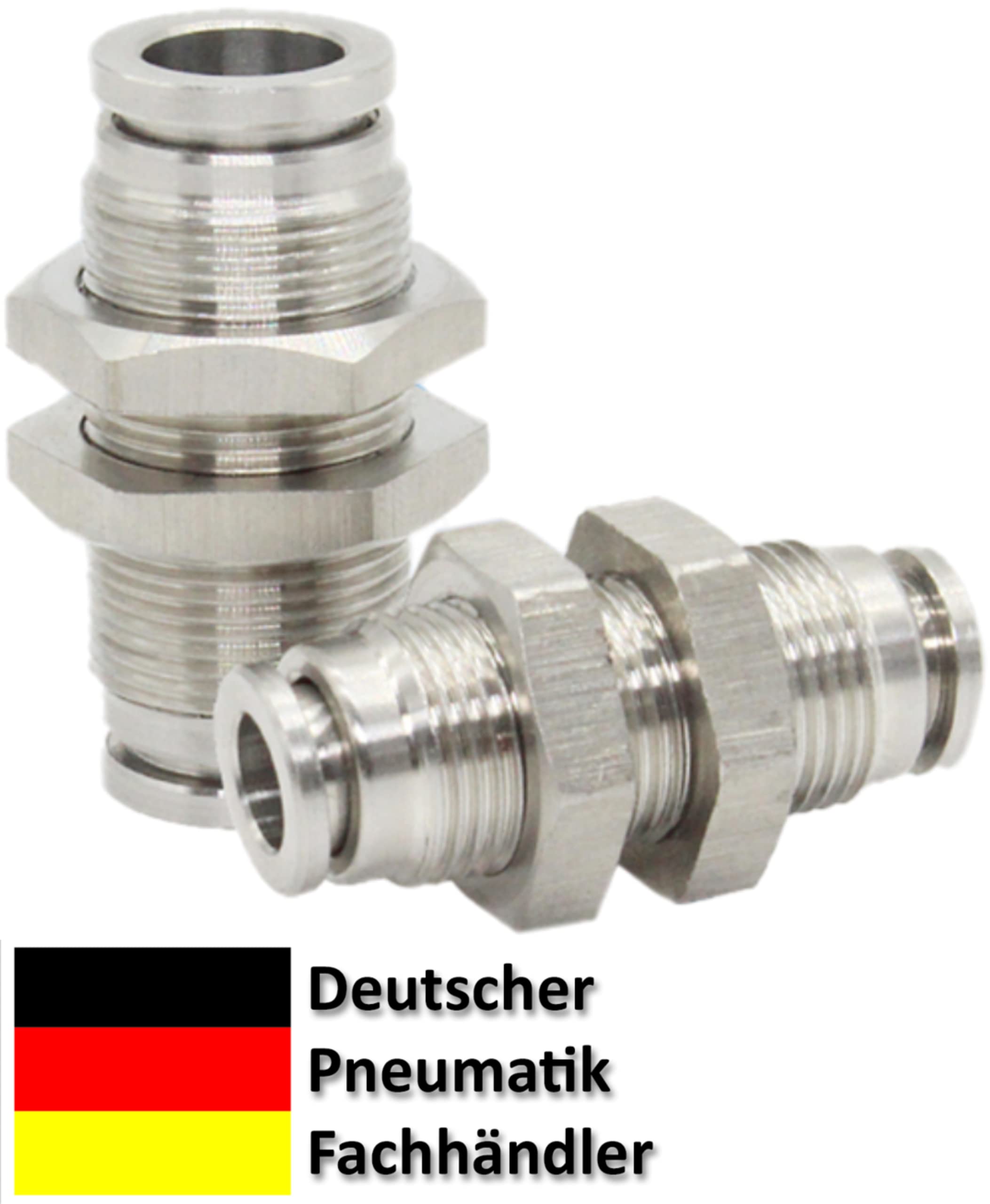 Stainless Steel Pneumatic Bulkhead Fitting IQS 4 mm 6 mm 8 mm 10 mm 12 mm Hose Connector Straight (Diameter 10 mm) - Image 2