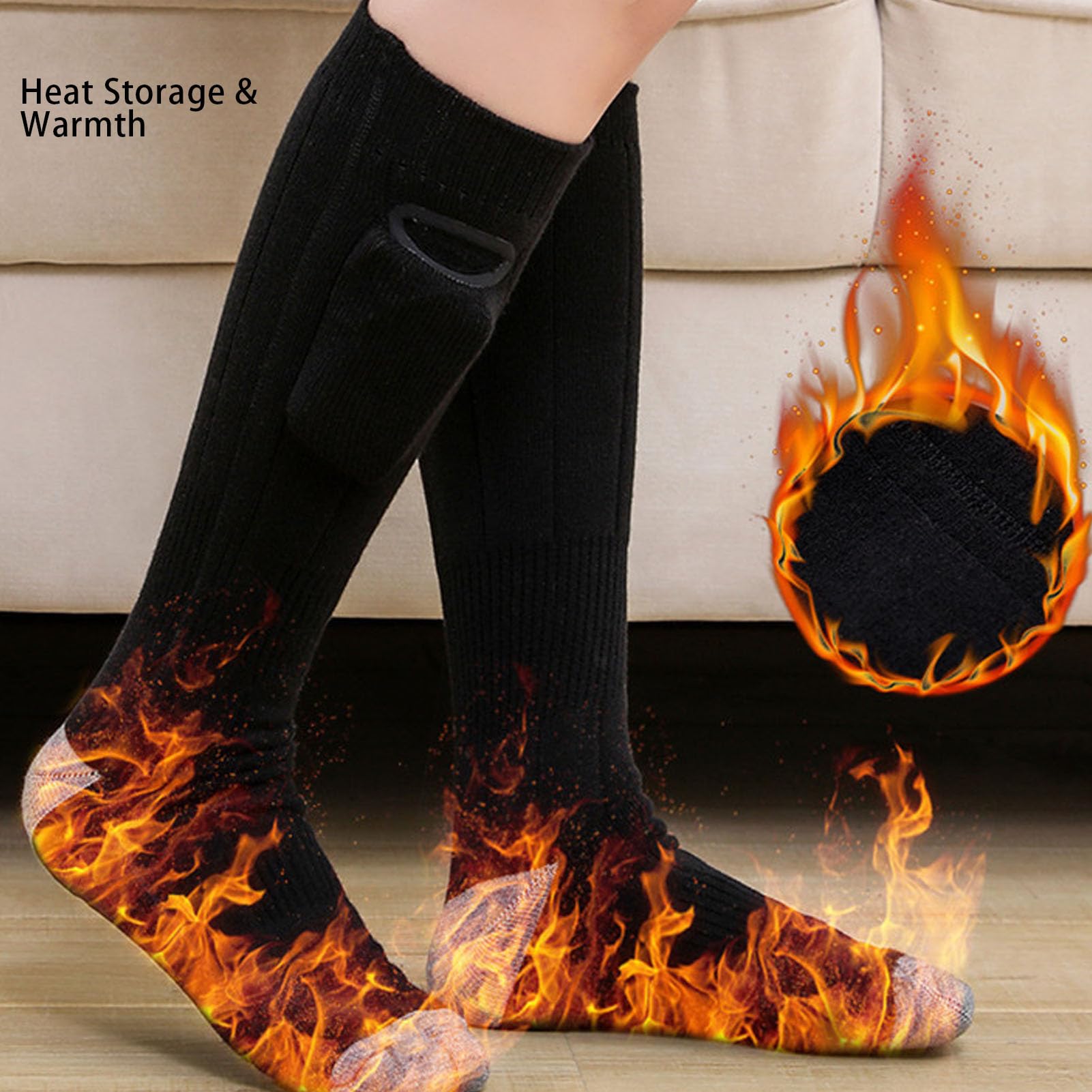Calcetines Térmicos Eléctricos Hombres Mujeres Calcetines De Batería, Control De Temperatura Inteligente, Ajuste Cómodo, Térmicos Cálidos De Invierno Para Esquí Ciclismo Senderismo, Algodón