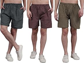 CULT OF CLOTHES Men's Cotton Striped Boxer Shorts | Comfort and Style for Every Day | Multicolor | Plus Size | Pack of 3 (5X-Large) (Green-Yellow-Red)