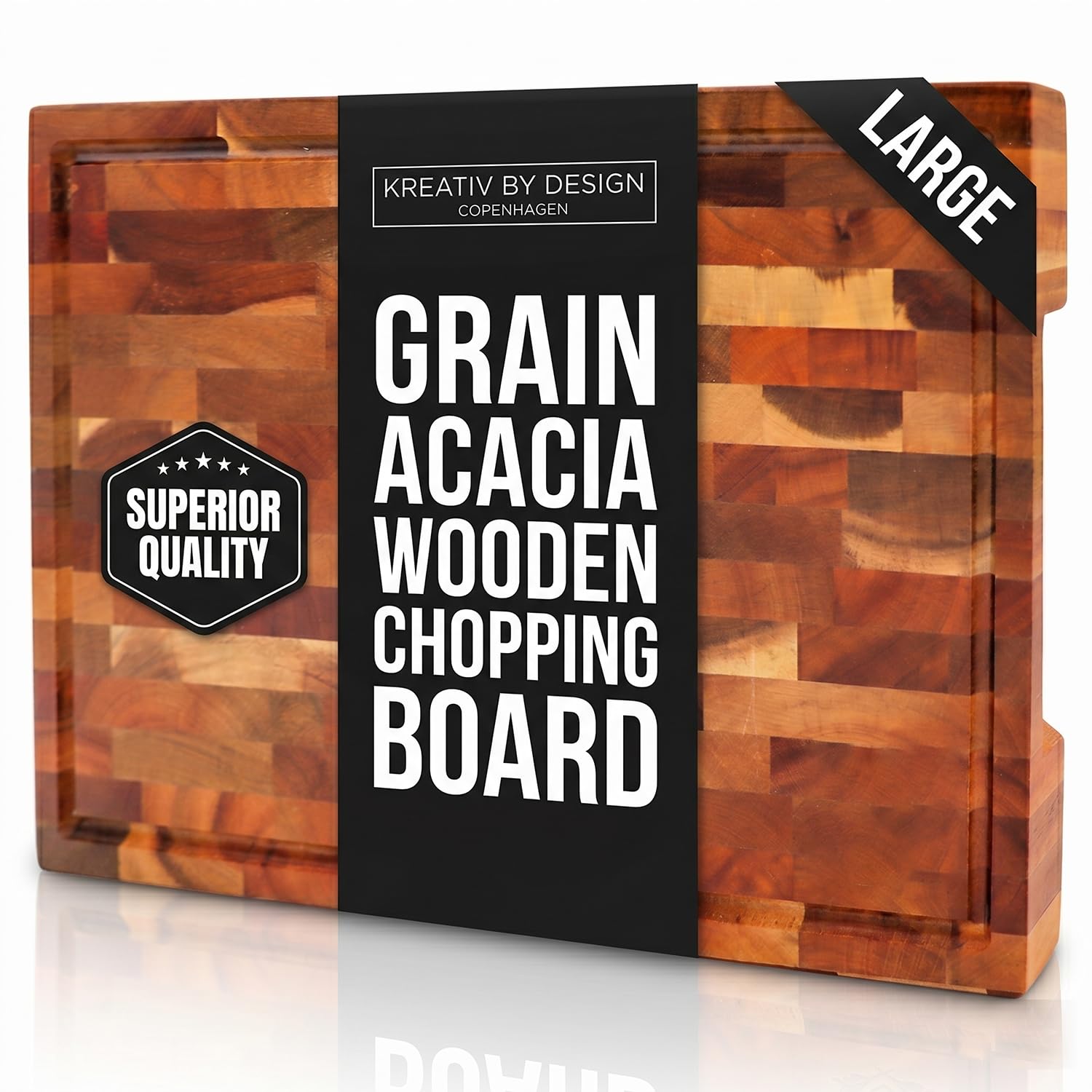 Tabla de cortar madera Grain Acacia con ranura de jugo | Bloques de carnicero de madera de acacia de grano grueso grande | Tabla de cortar | Tablero de charcutería | Tabla de queso |