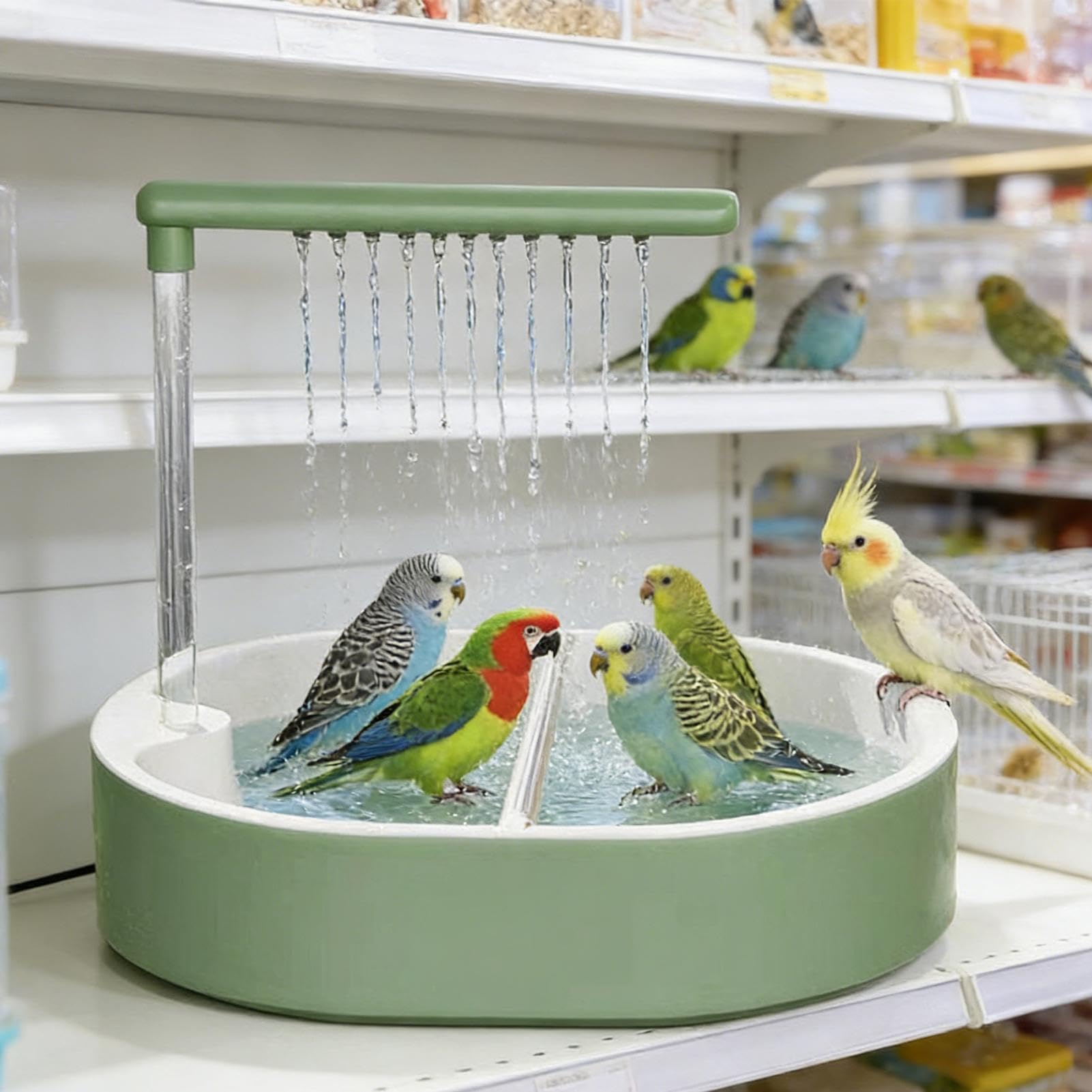 Bain d'oiseau pour cage Automatique USB | Douche pour Oiseaux Pour Perruche, Inséparable, Calopsitte, Conure, Perruche Moineau, Gris du Gabon, Cage Intérieure