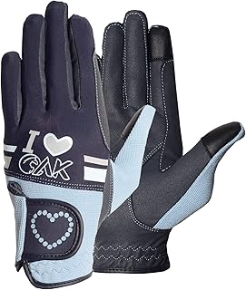 AK Love Horse Riding Gloves Ladies, Men & Kids Equestrian Gloves for All Season AKRS-6388 (3XS, Navy/Sky)