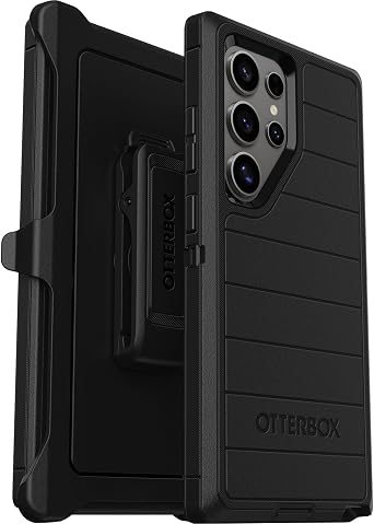 OtterBox Samsung Galaxy S24 Ultra Defender Series Pro Case - Black, Rugged & Durable, with Port Protection, Includes Holster Clip Kickstand