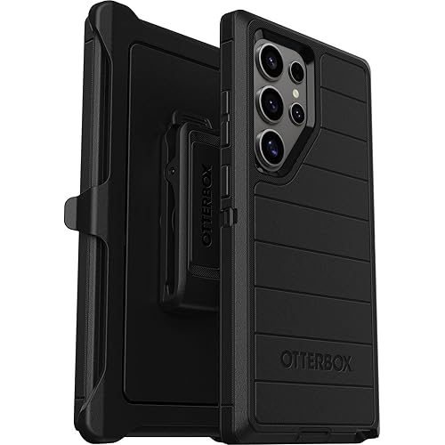 OtterBox Samsung Galaxy S24 Ultra Defender Series Pro Case - BLACK, Rugged & Durable, with Port Protection, includes Holster Clip Kickstand