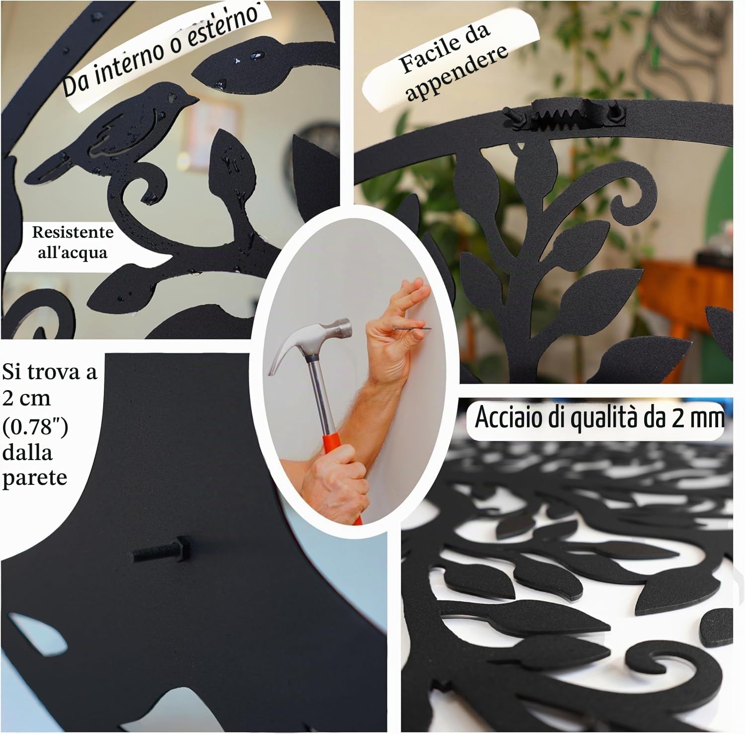 decorazione da parete in metallo Yin Yang, decorazione da parete in metallo
