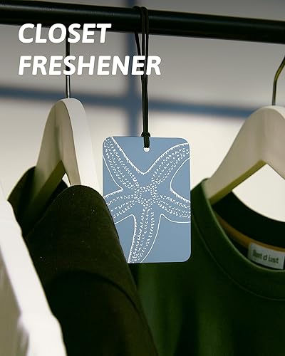 Miniatura 5 de Blue Beach - Ambientador de coche de 4 piezas, conchas de playa preppy femeninas, estrellas de mar, palmeras, ambientador colgante para autos, azul